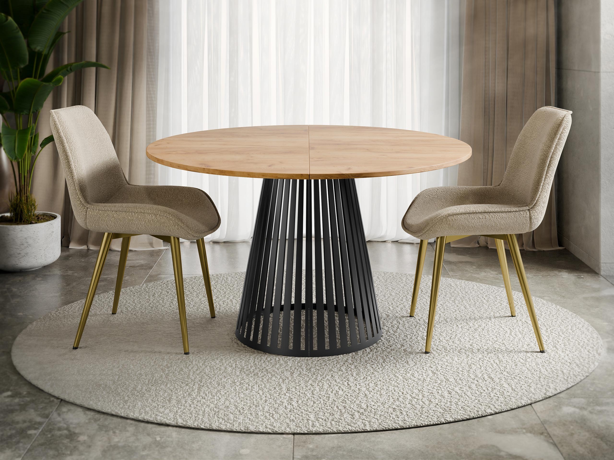 Pöytä Oswego 154 (Kultainen Craft-tammi)