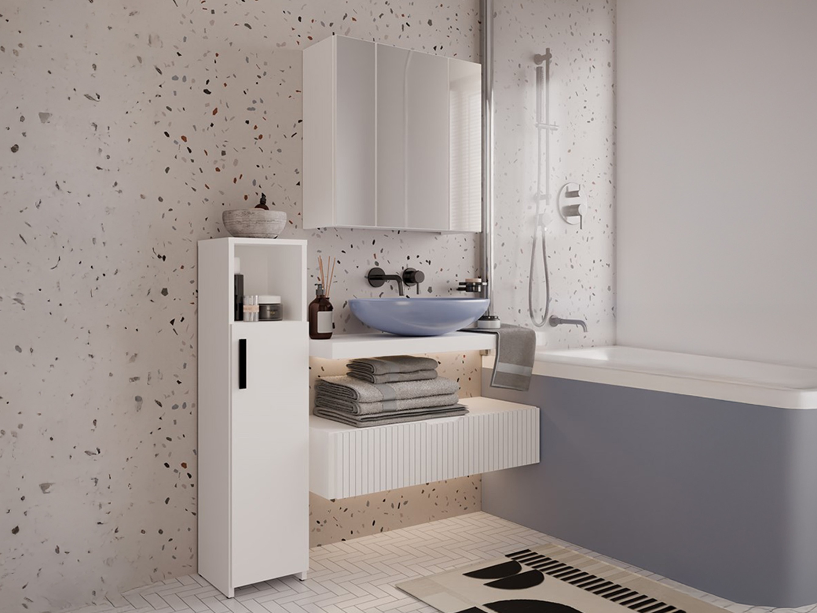 Pystymallinen kylpyhuonekaappi Mandeville 344