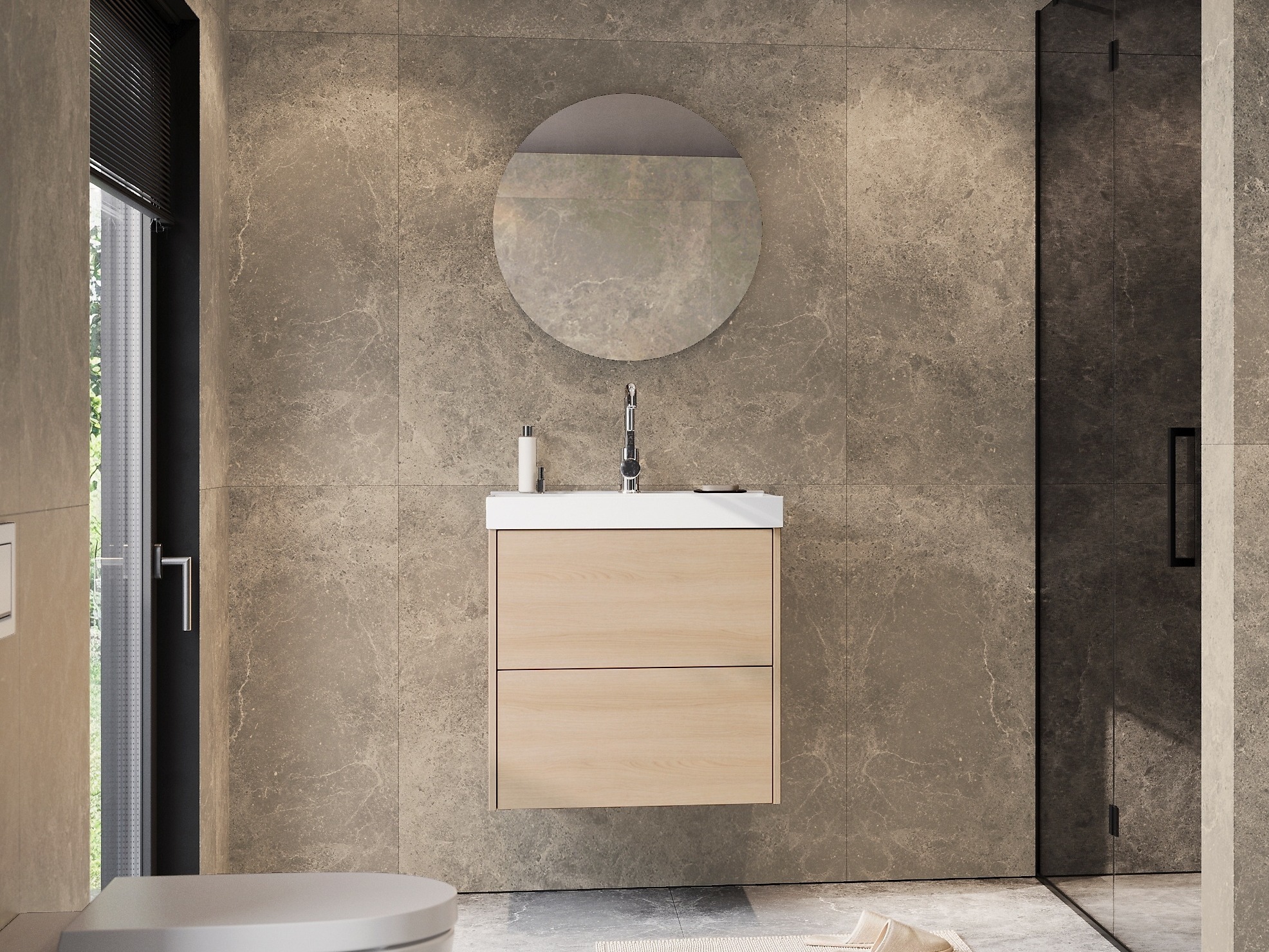 Kylpyhuoneen allasseinäkaappi Sacramento 524 (Tammi)