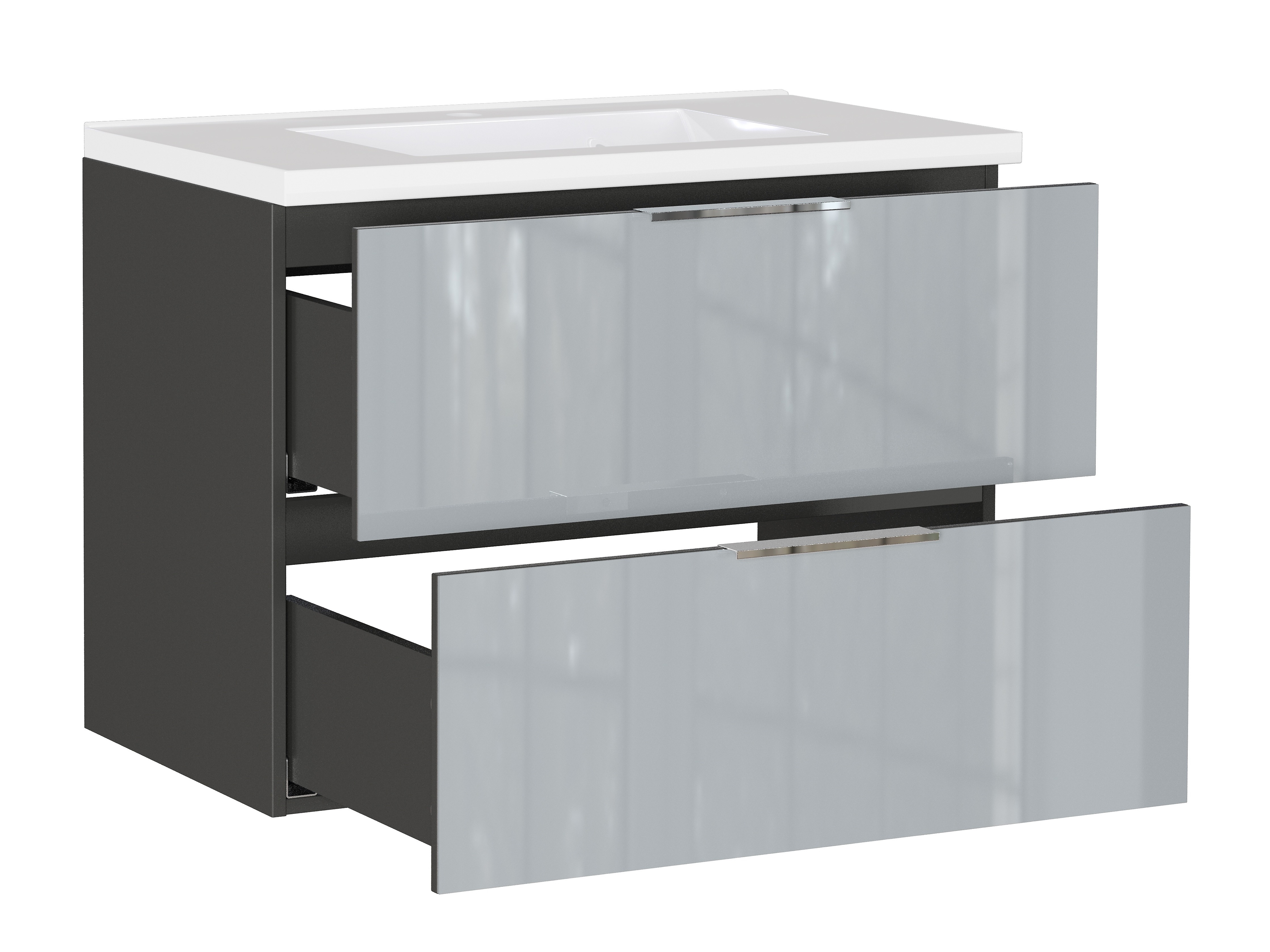 Kylpyhuoneen allasseinäkaappi Sacramento 526 (Kiiltävä harmaa)