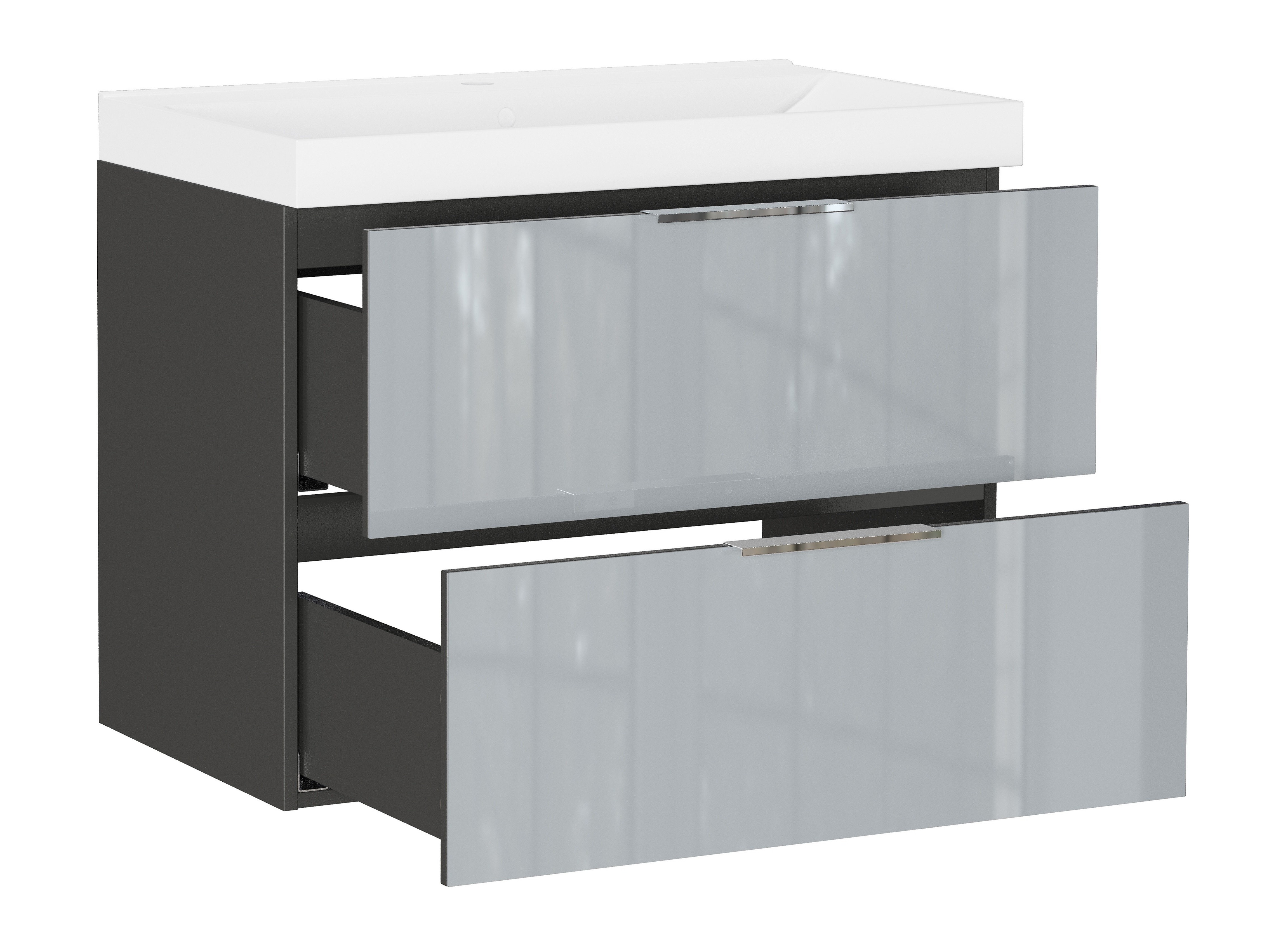 Kylpyhuoneen allasseinäkaappi Sacramento 528 (Kiiltävä harmaa)