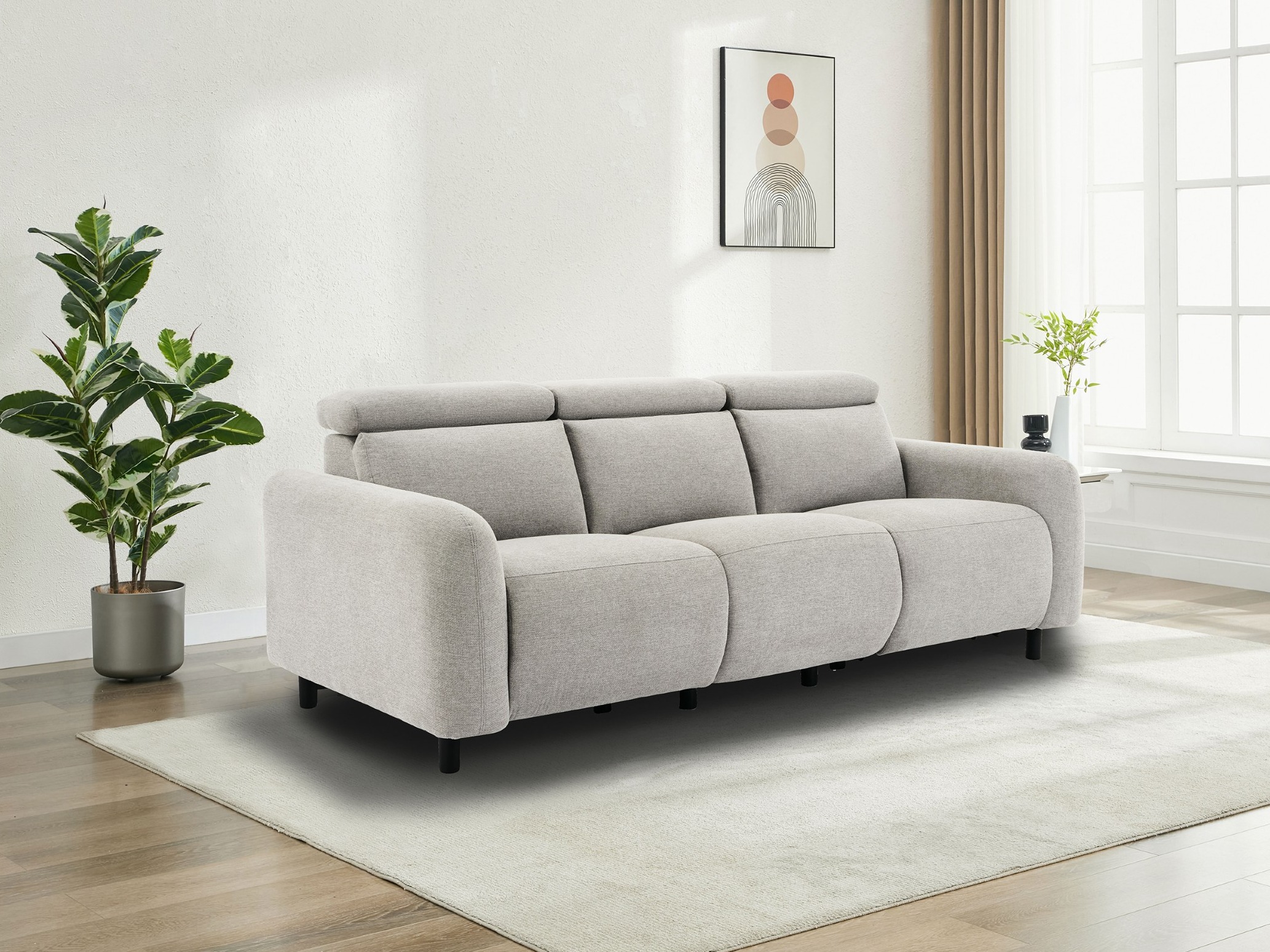 Sohva kallistustoiminnolla Denton 1511 (Vaaleanharmaa)