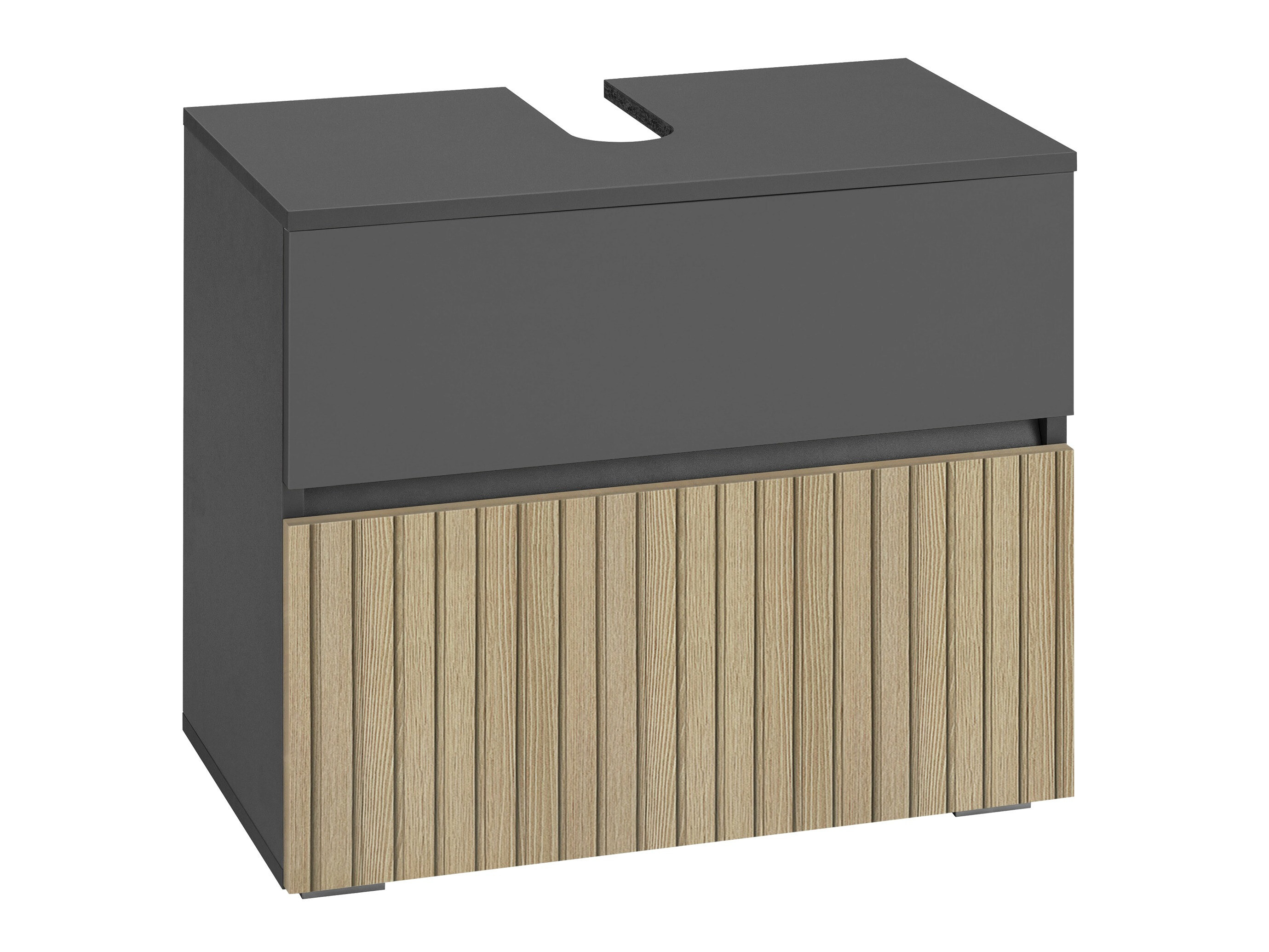 Pystymallinen kylpyhuoneen allaskaappi Soncamu 110 (Antrasiitti + Vaalea tammi)