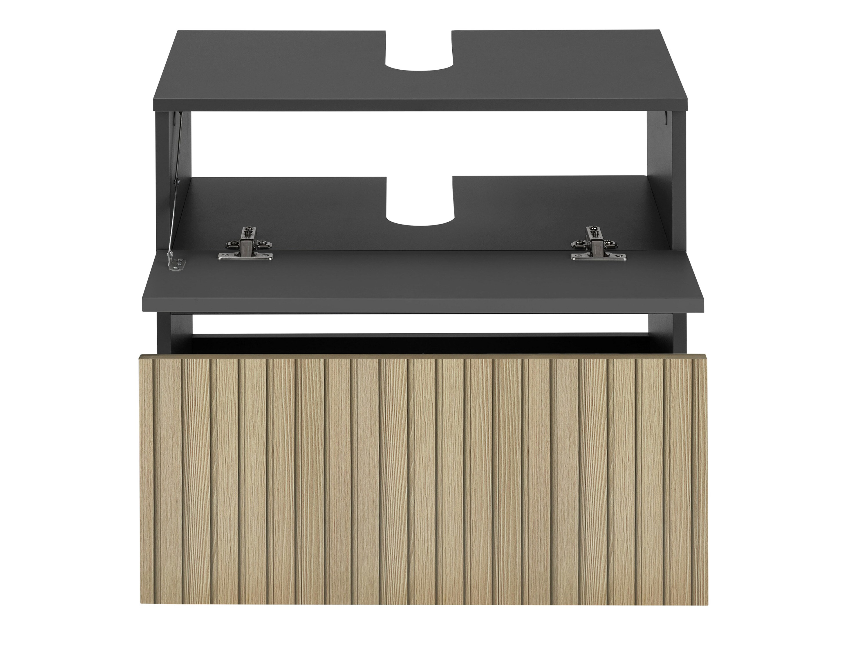 Pystymallinen kylpyhuoneen allaskaappi Soncamu 110 (Antrasiitti + Vaalea tammi)