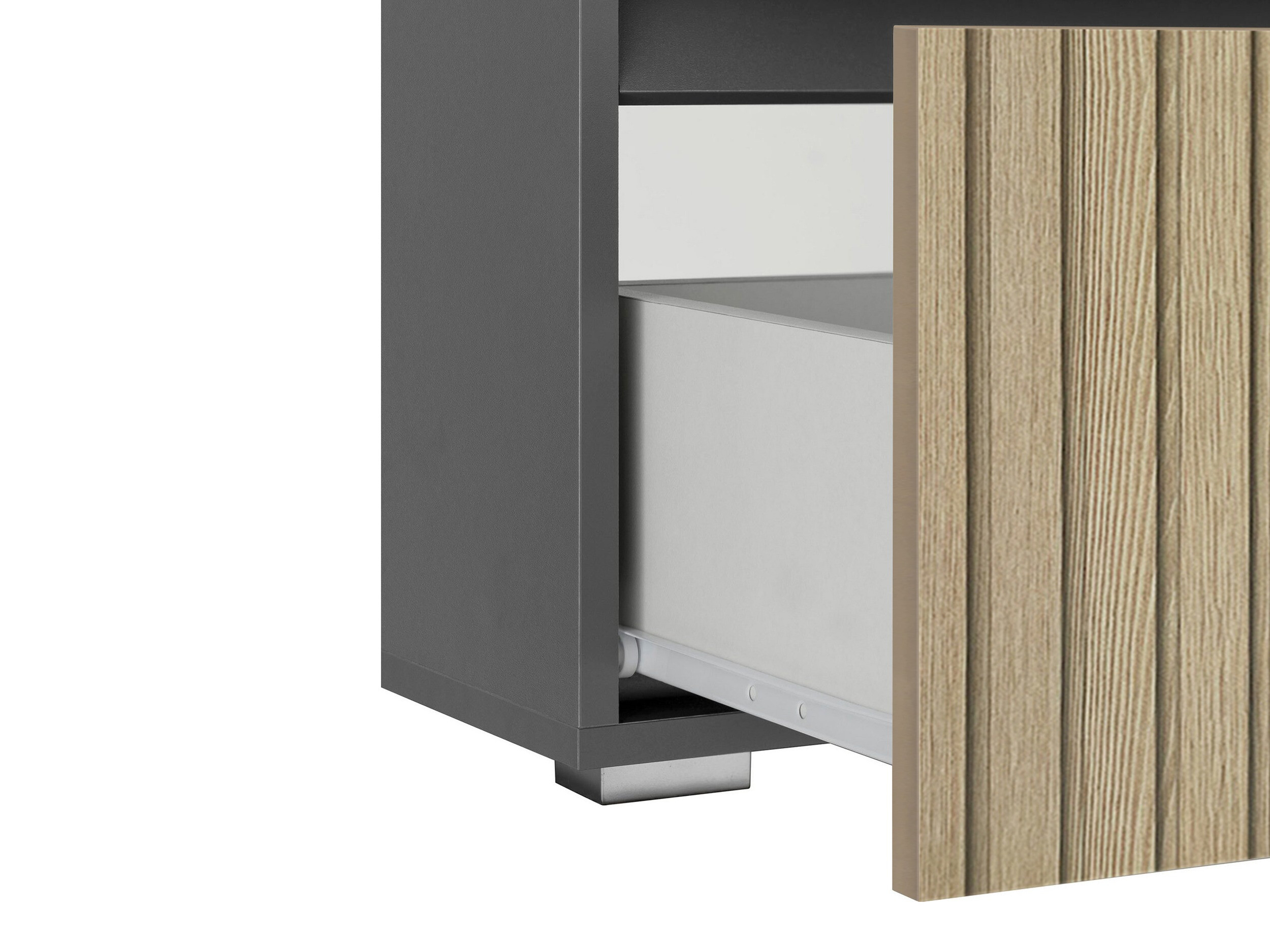 Pystymallinen kylpyhuoneen allaskaappi Soncamu 110 (Antrasiitti + Vaalea tammi)