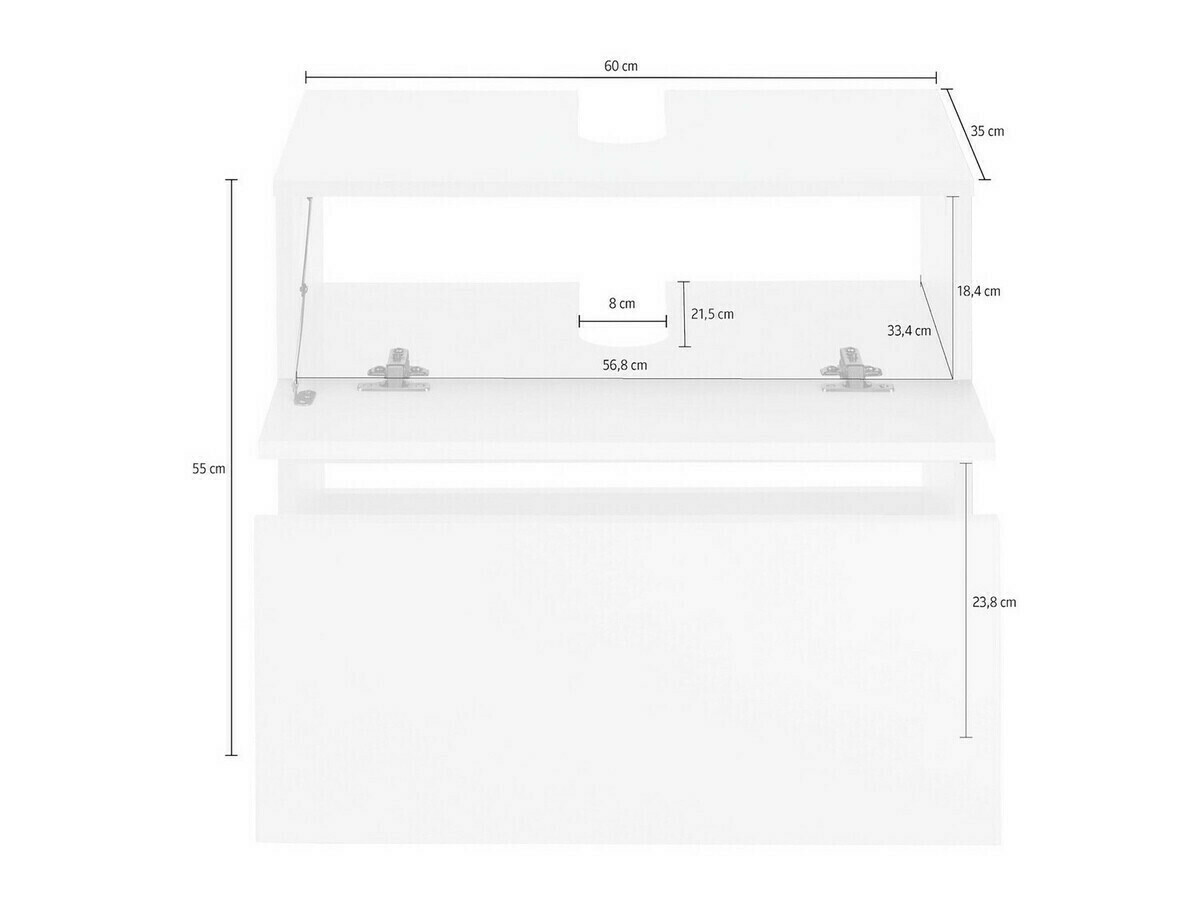 Pystymallinen kylpyhuoneen allaskaappi Soncamu 110 (Antrasiitti + Vaalea tammi)