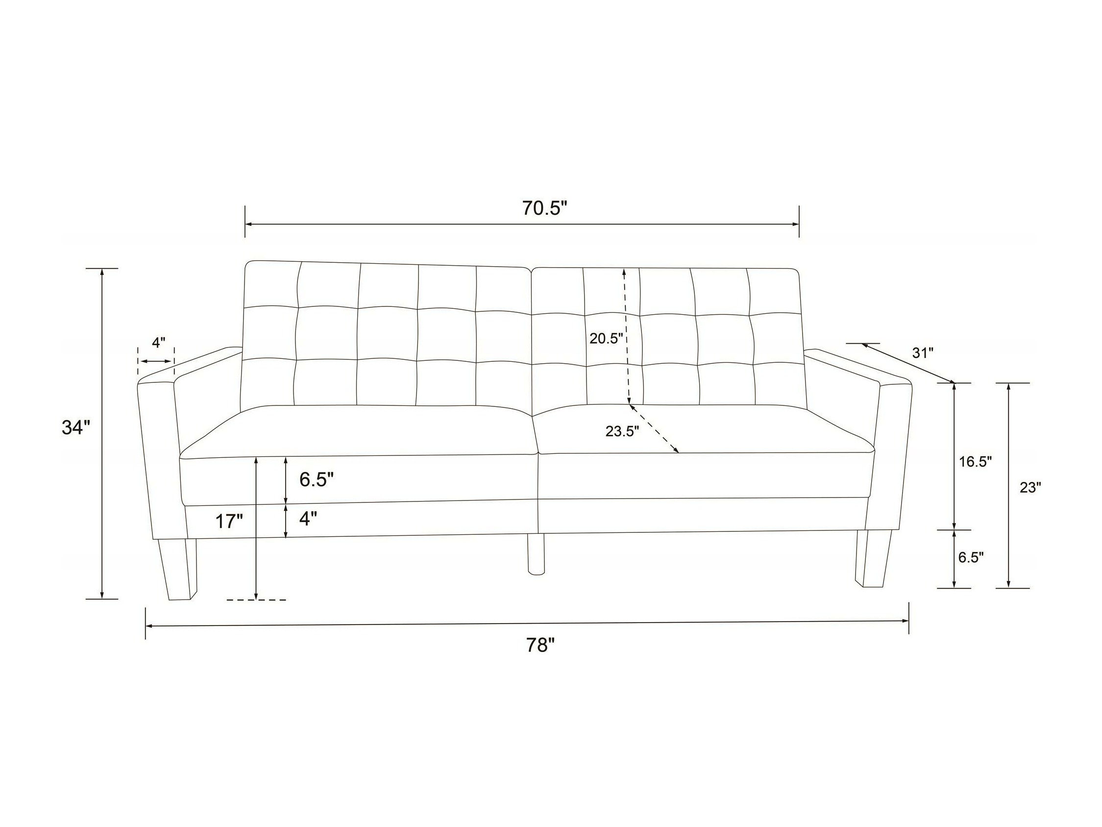 Vuodesohva Tulsa 128 (Harmaa)