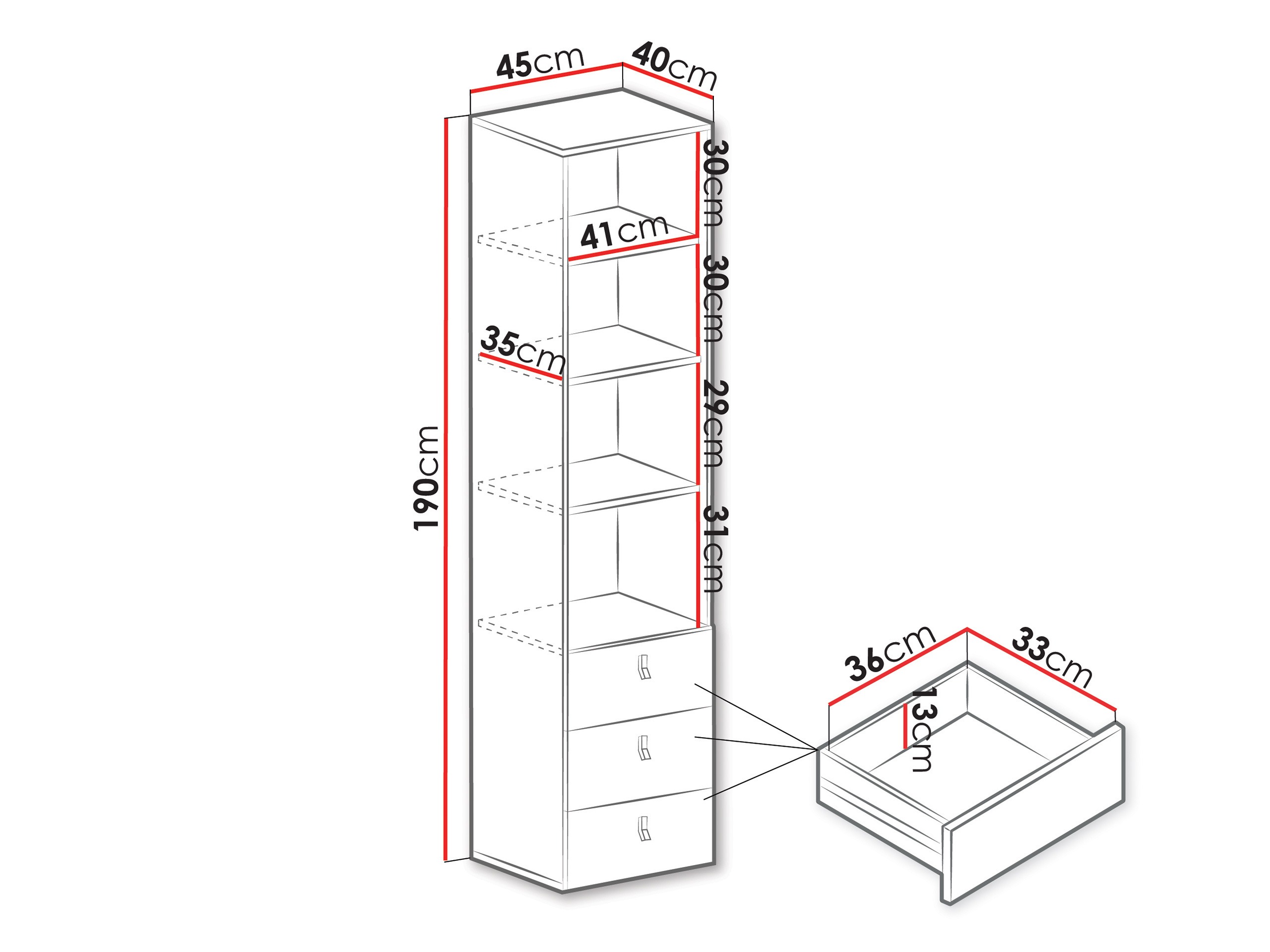 Hylly Camteso 104 (Valkoinen + Tammi + Turkoosi)