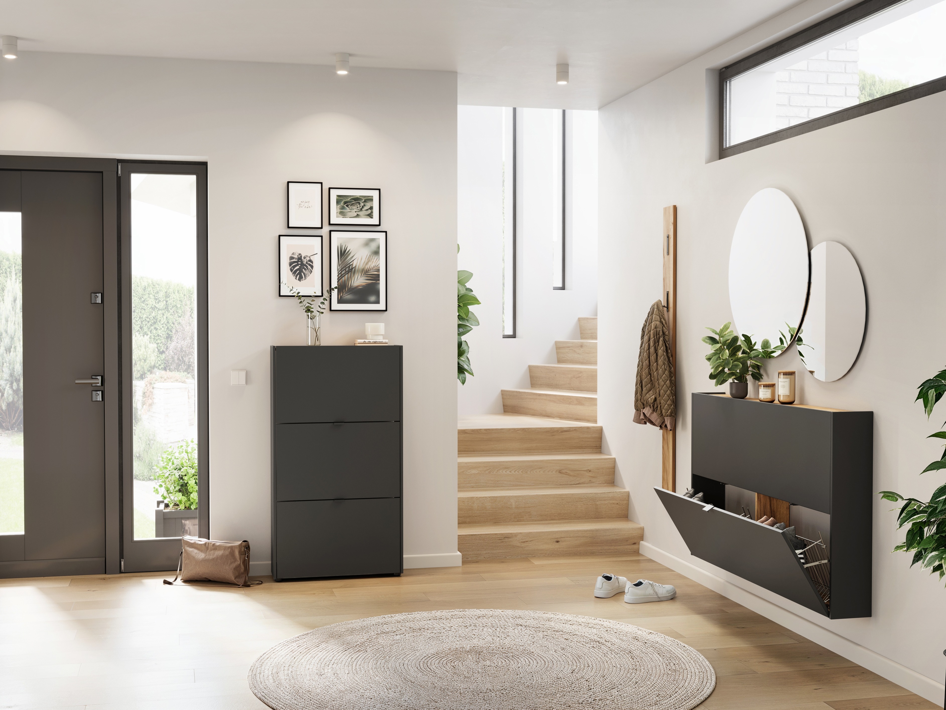 Kenkäkaappi Cirsale 113 (Navarra tammi + Grafiitti)