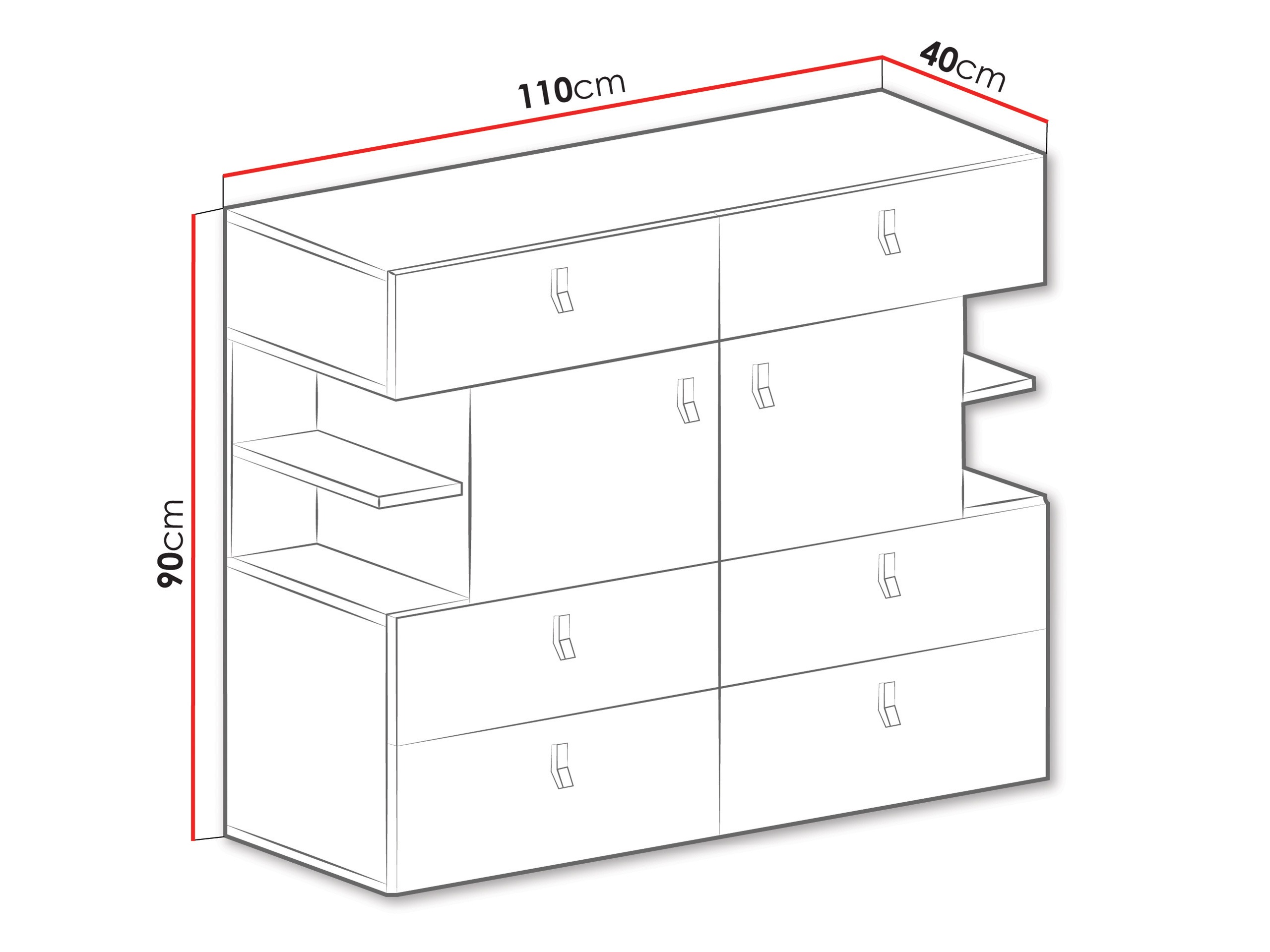 Lipasto Camteso 106 (Valkoinen + Tammi + Turkoosi)