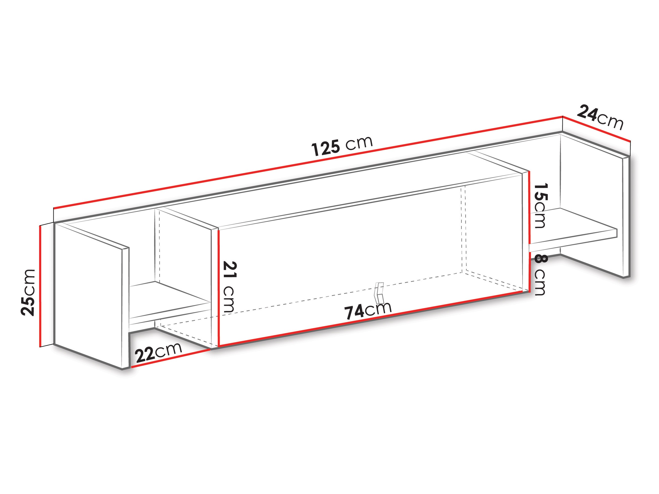 Seinähylly Camteso 110 (Valkoinen + Tammi + Turkoosi)