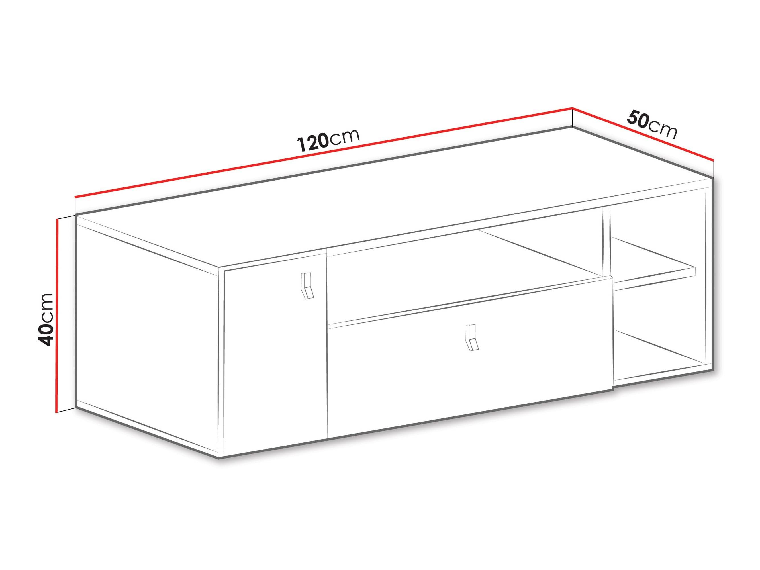 TV-taso Camteso 108 (Valkoinen + Tammi + Turkoosi)