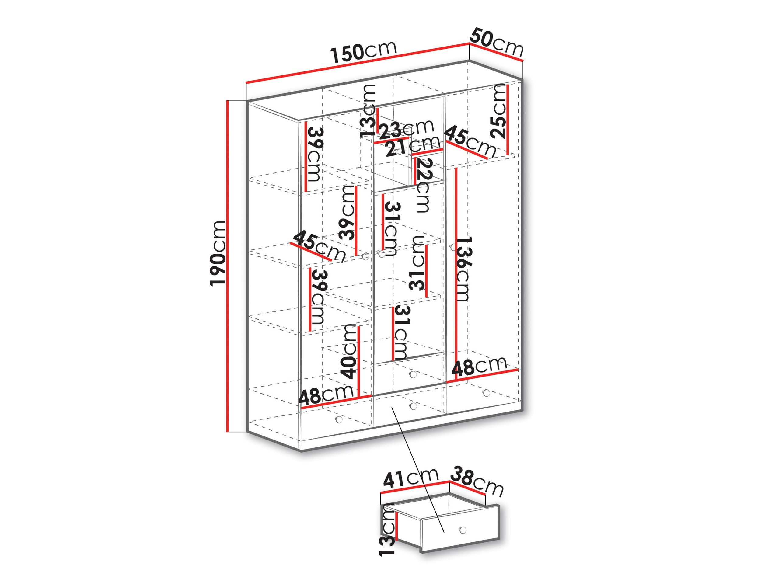 Vaatekaappi Tesmonu 100