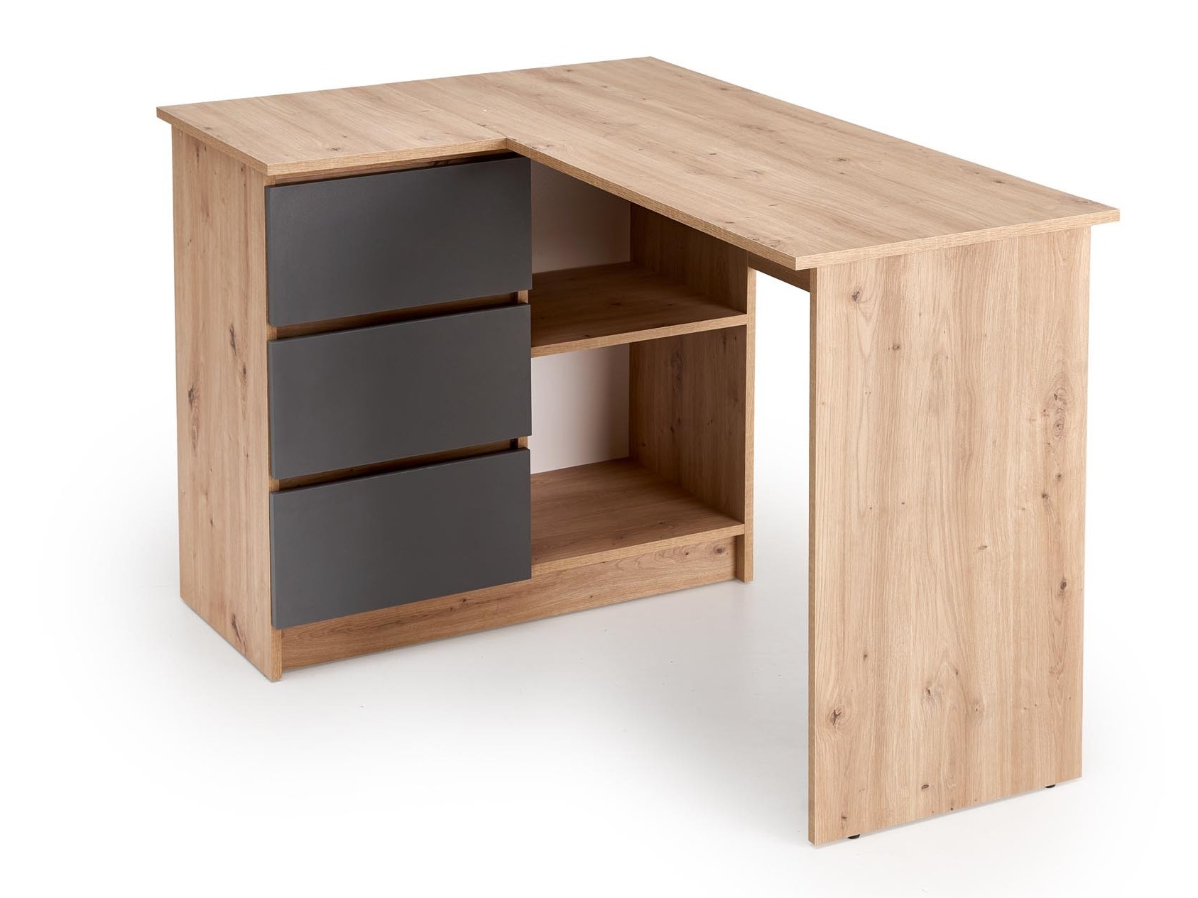 Kulmapöytä Houston 1950 (Grafiitti + Artisaanitammi)