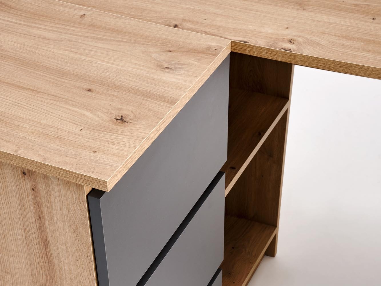 Kulmapöytä Houston 1950 (Grafiitti + Artisaanitammi)