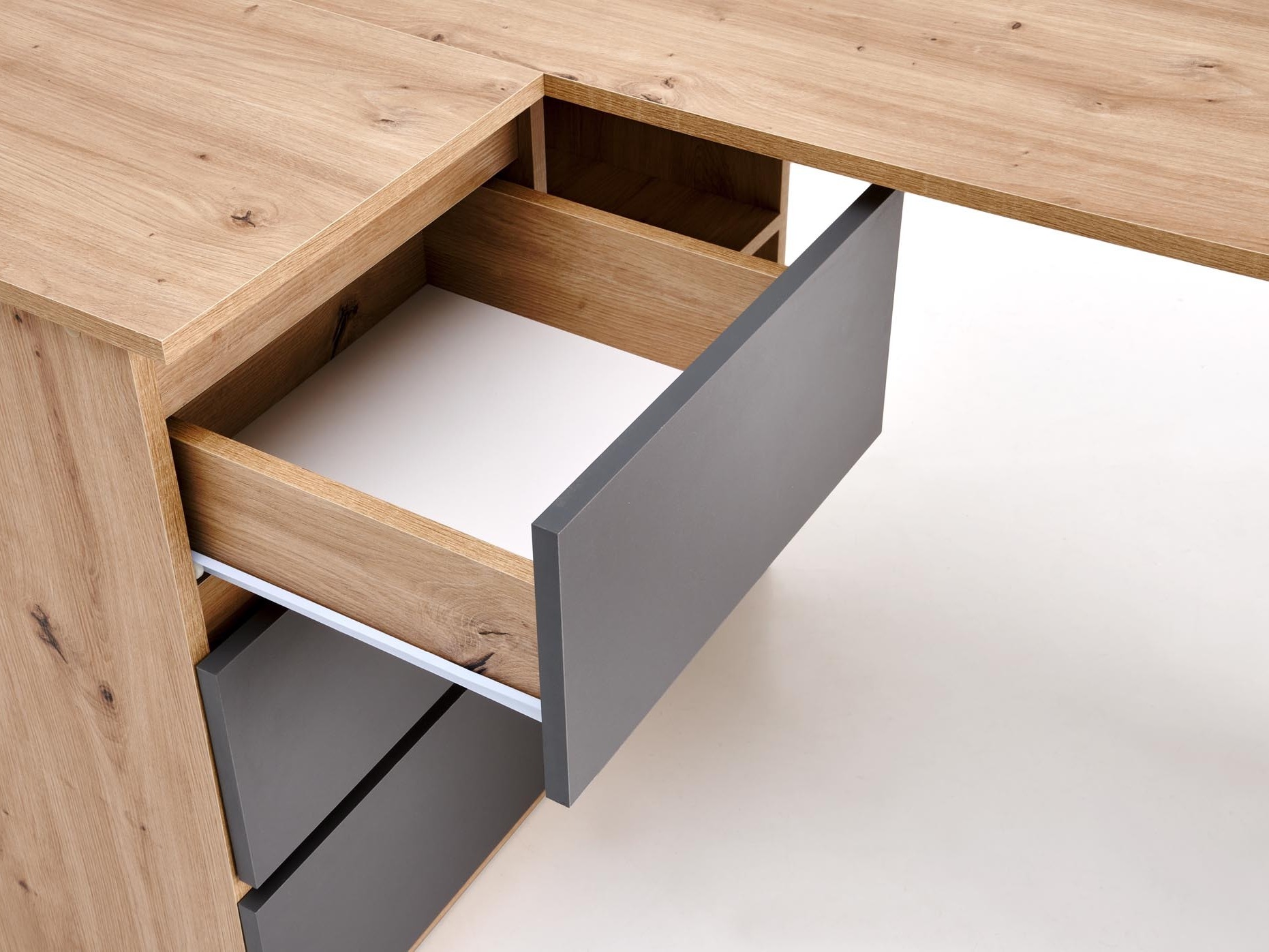 Kulmapöytä Houston 1950 (Grafiitti + Artisaanitammi)