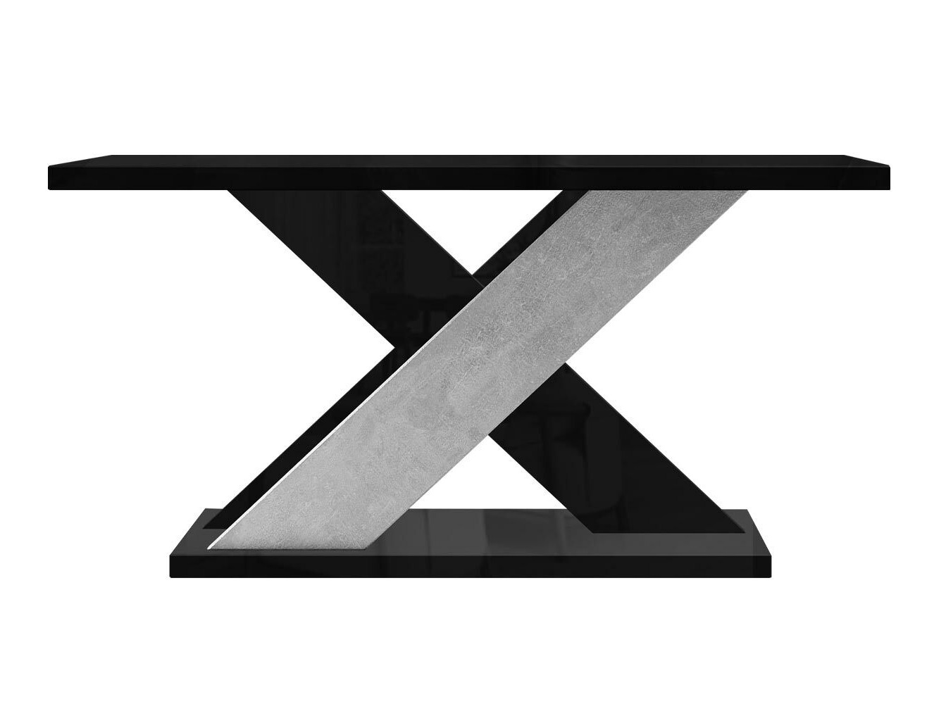 Sohvapöytä Goodyear 116 (Kiiltävä musta + Betoni)