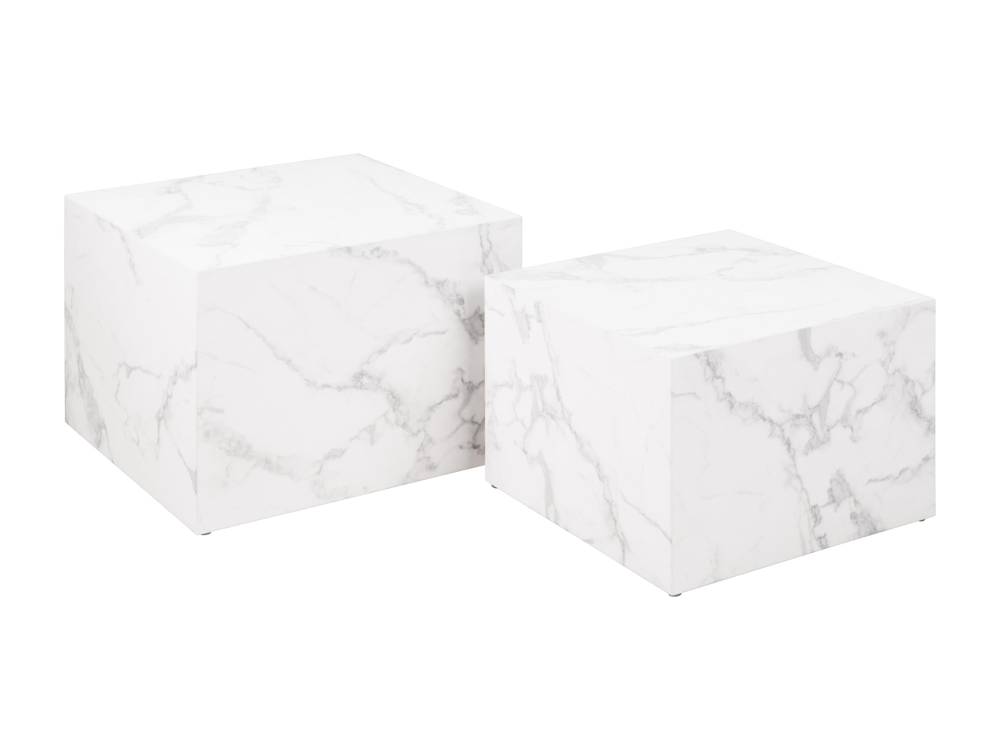 Sohvapöytäsetti Norsica 603 (Valkoinen marmori)