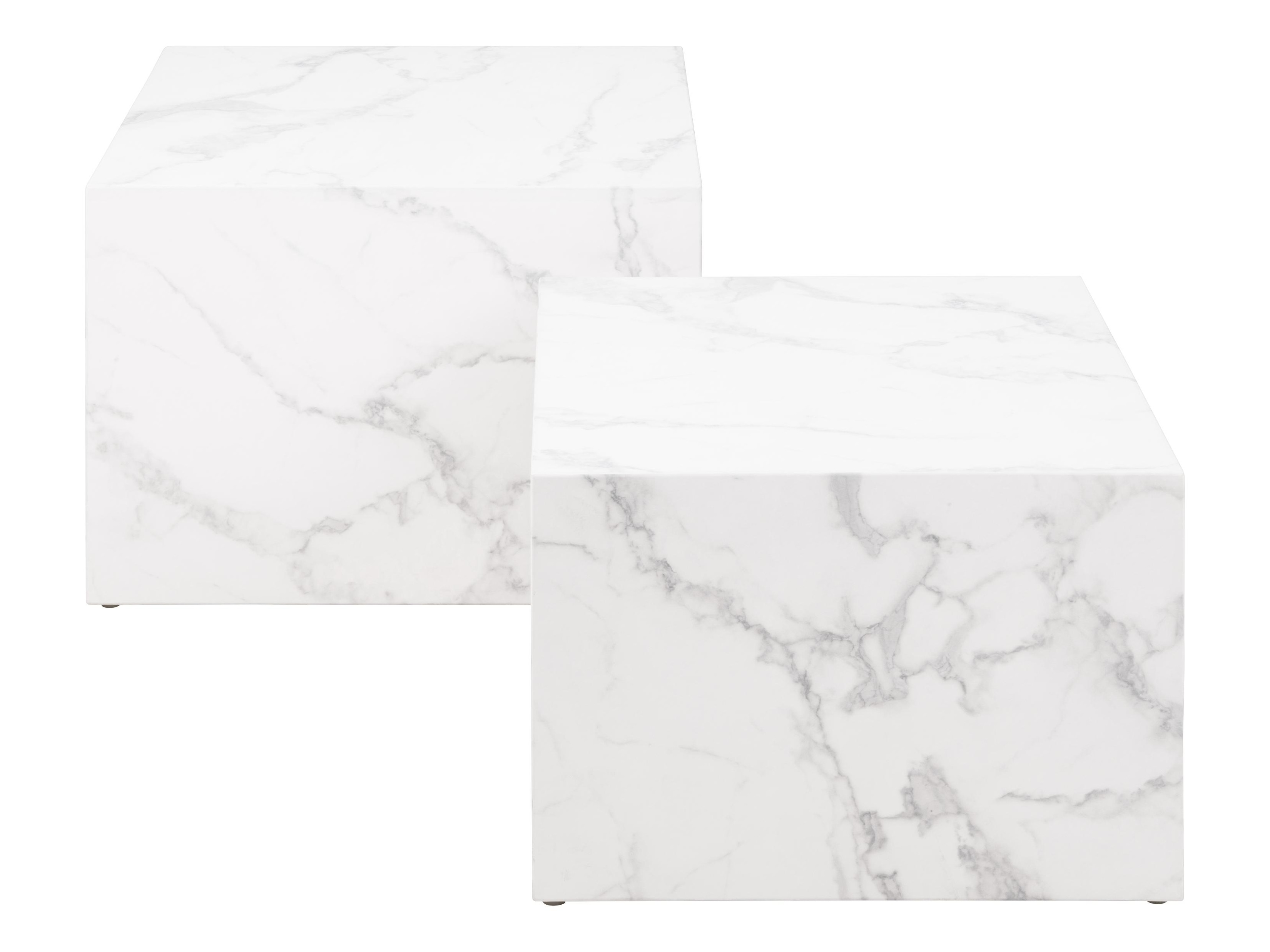 Sohvapöytäsetti Norsica 603 (Valkoinen marmori)