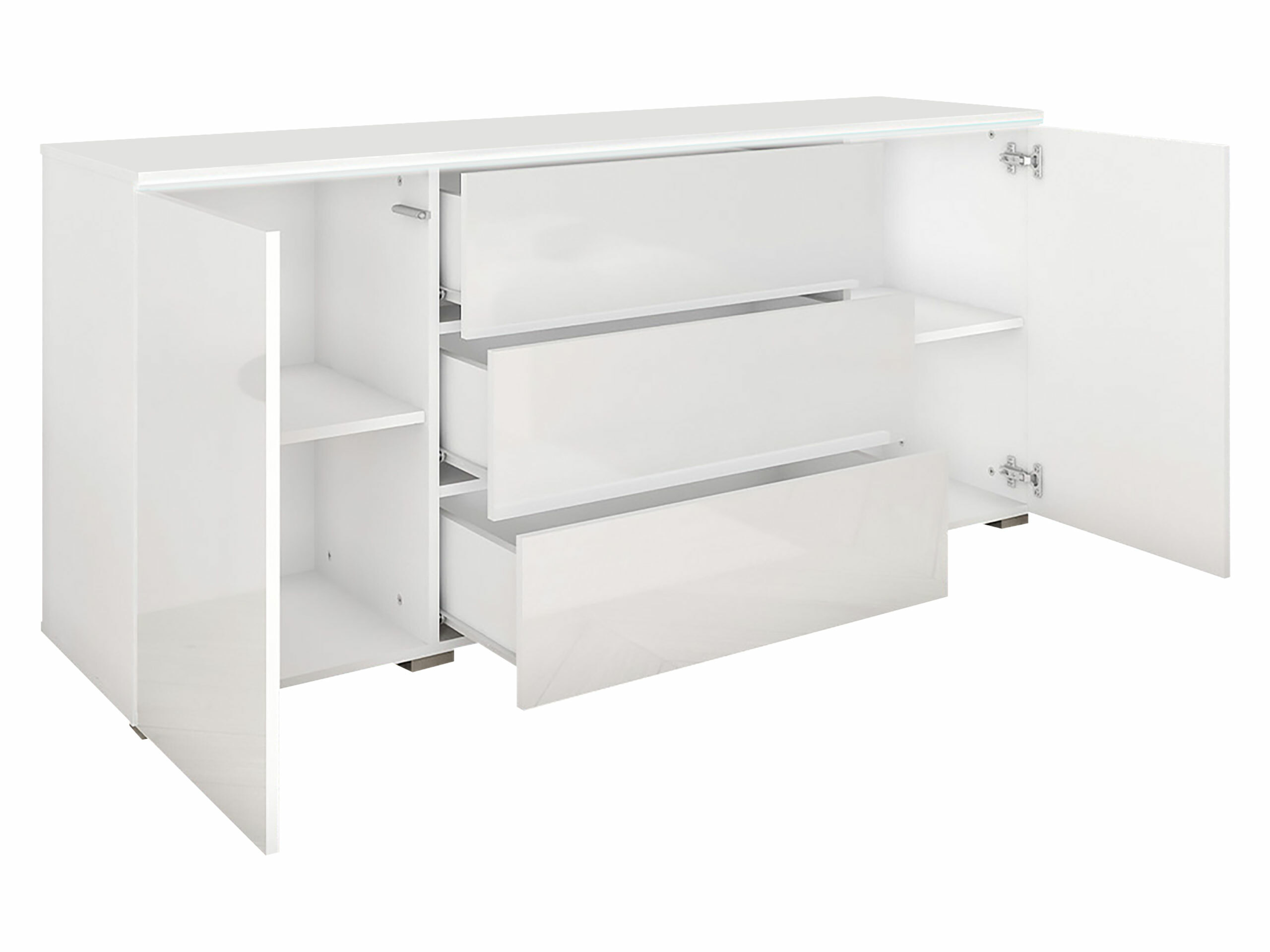 Lipasto Mirfivo 102 (Betoni + Kiiltävä valkoinen)