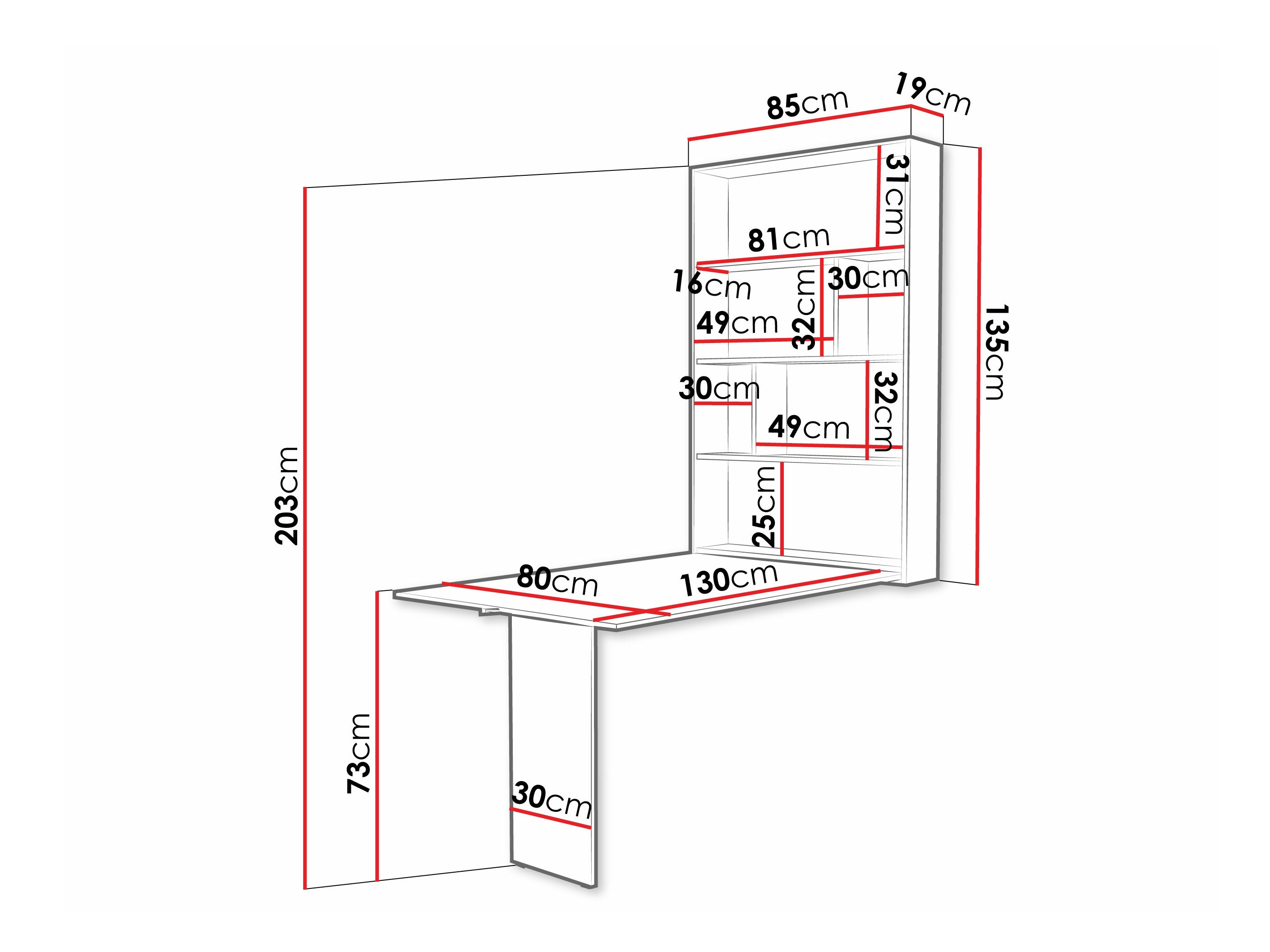 Taitettava pöytä Pinis III (Musta + Wotan tammi)