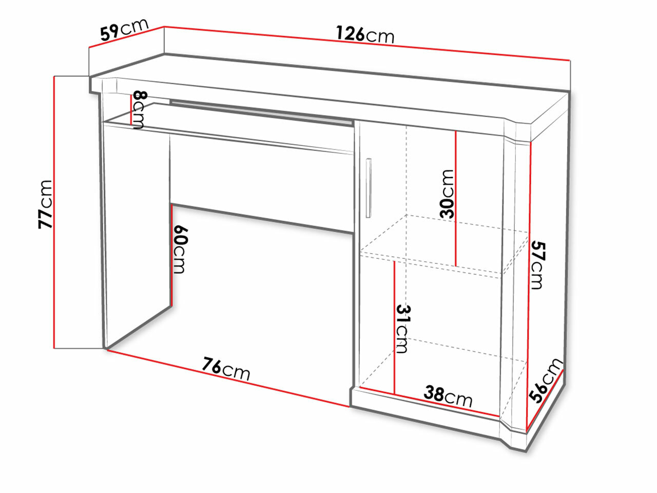 Työpöytä Lorelie 112 (Tryffeli tammi)