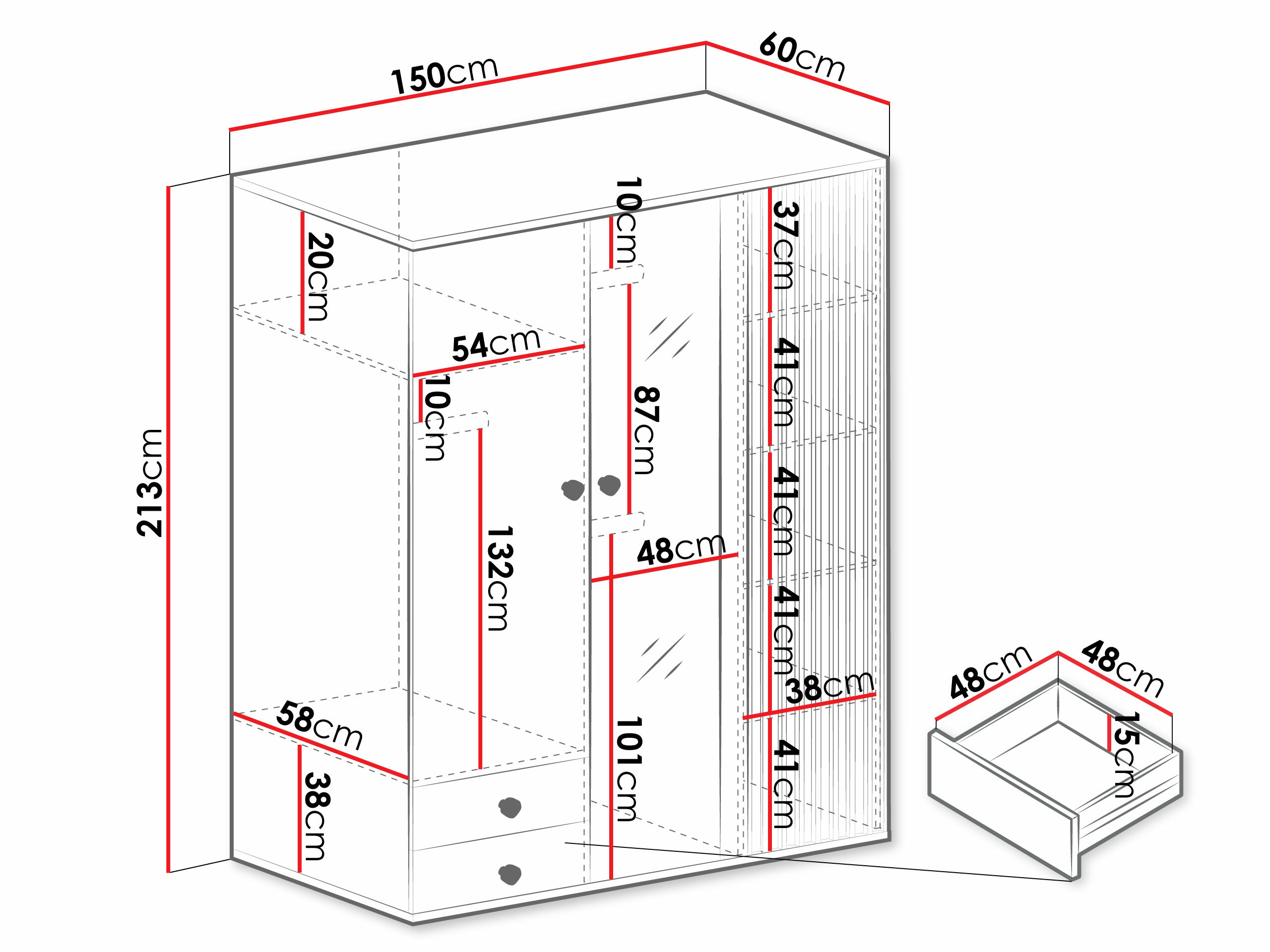 Vaatekaappi Venmava 115