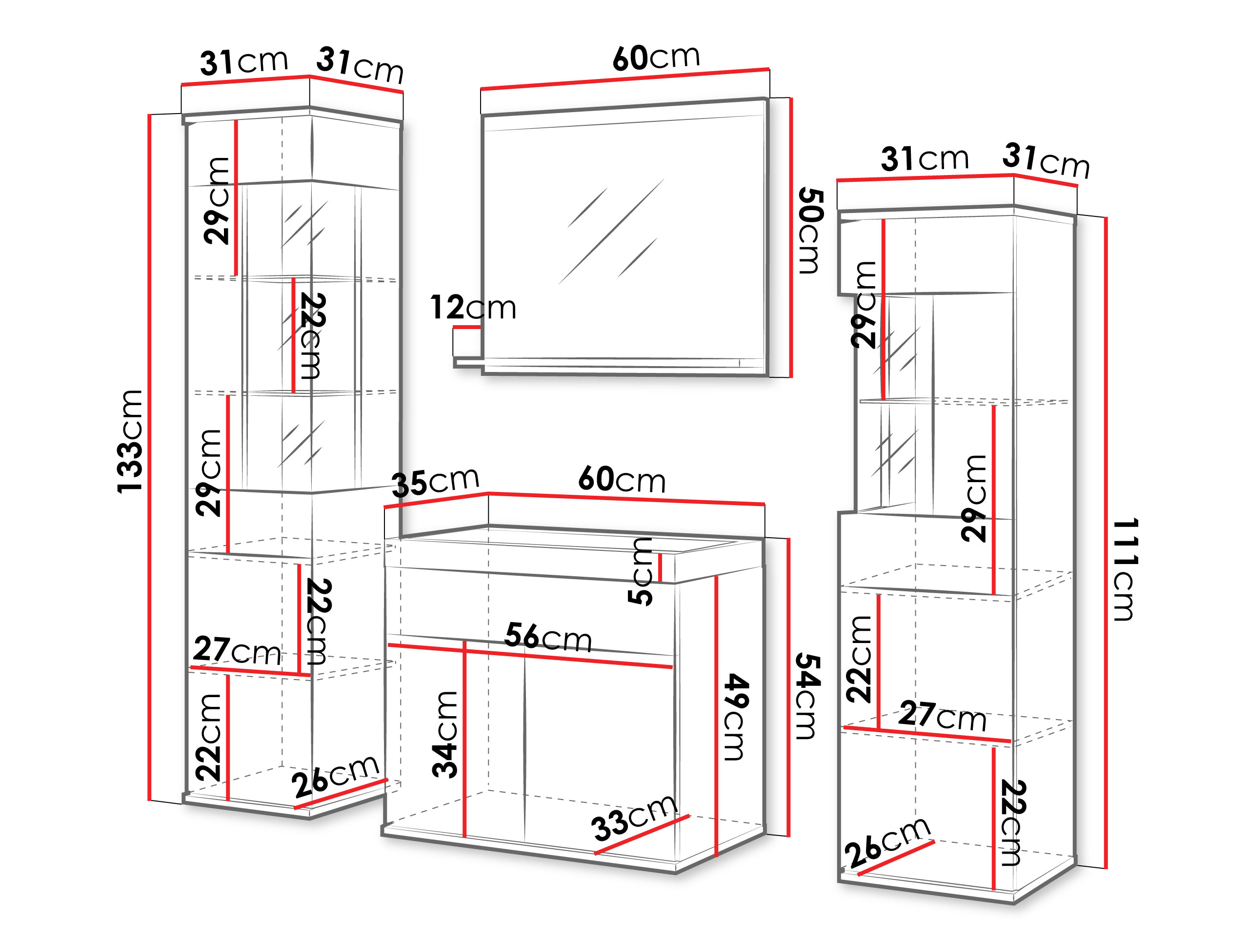 Kylpyhuonesetti Sarasota 194 (Grafiitti)