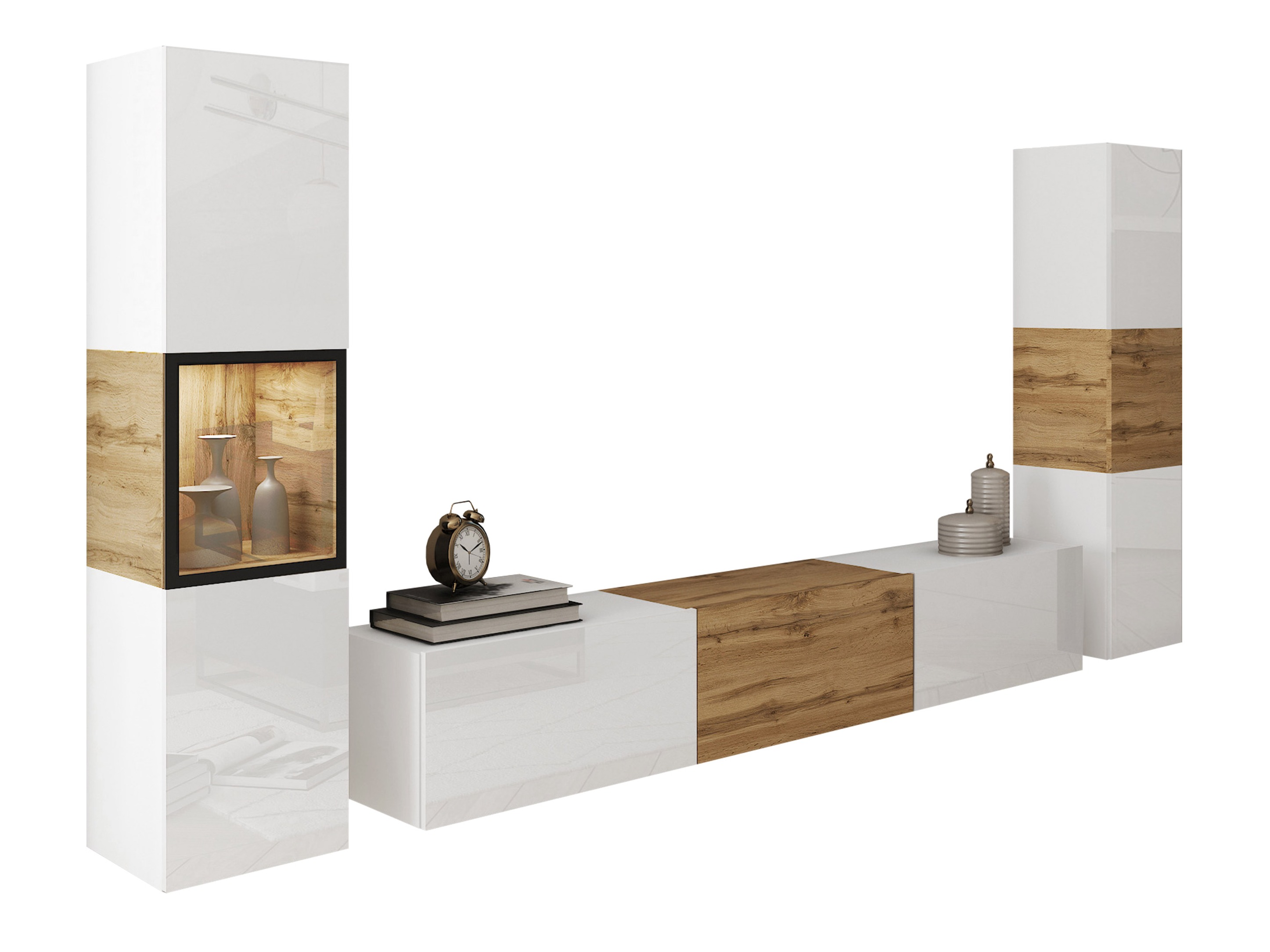 Olohuonesetti Sarasota 193 (Valkoinen + Wotan tammi)