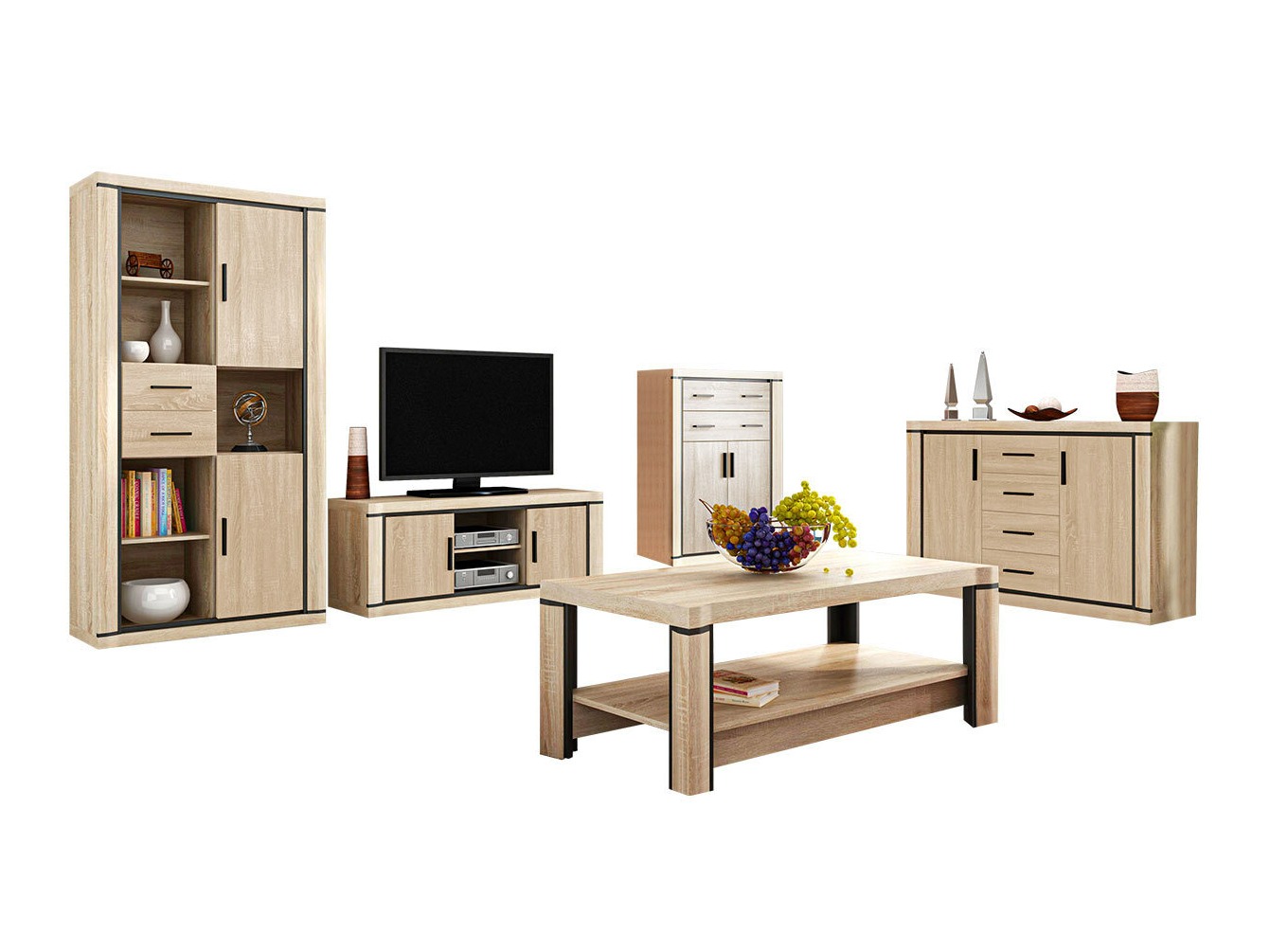 Olohuonesetti Lorelie 124 (Sonoma-tammi)