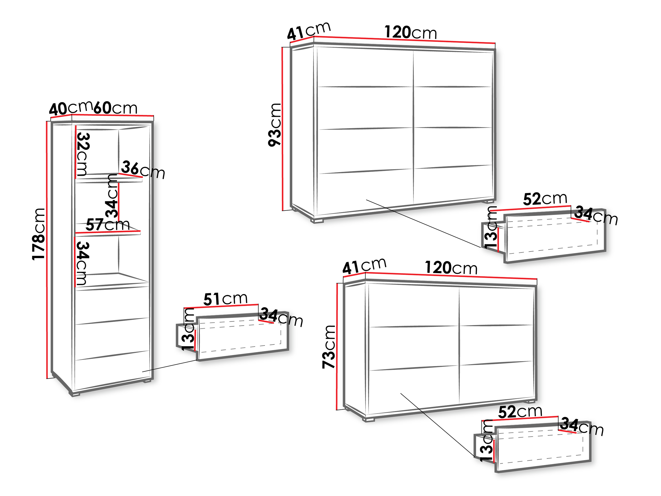 Olohuonesetti Comfivo Fersoe 107 (Valkoinen)