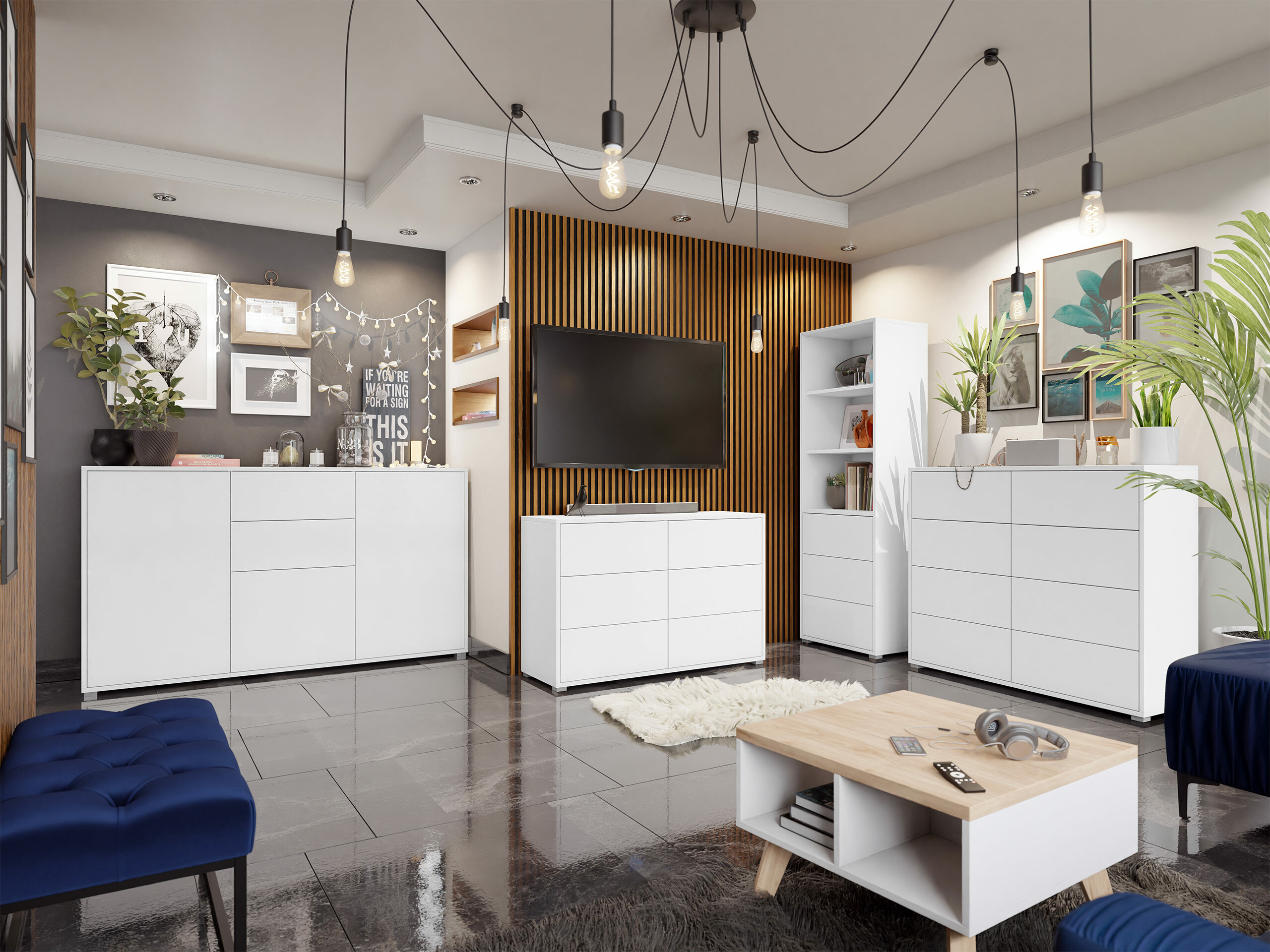 Olohuonesetti Comfivo Fersoe 108 (Valkoinen)