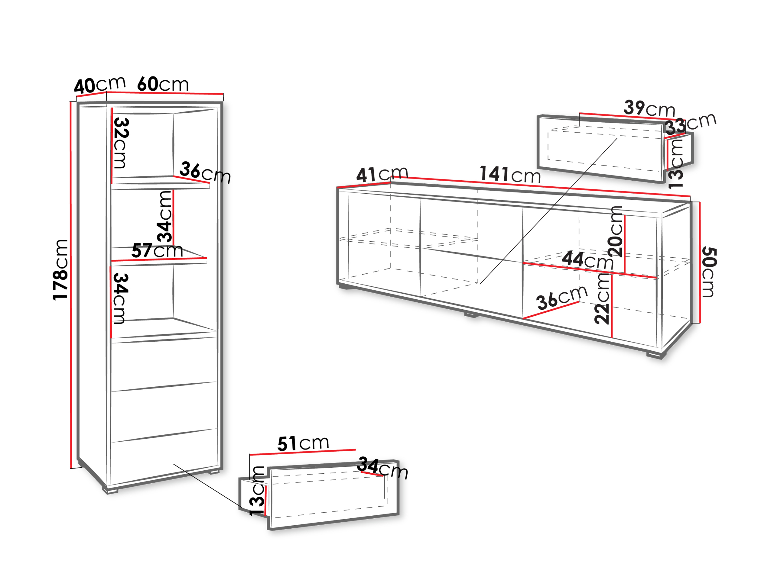 Olohuonesetti Comfivo Tutela IV (Valkoinen)