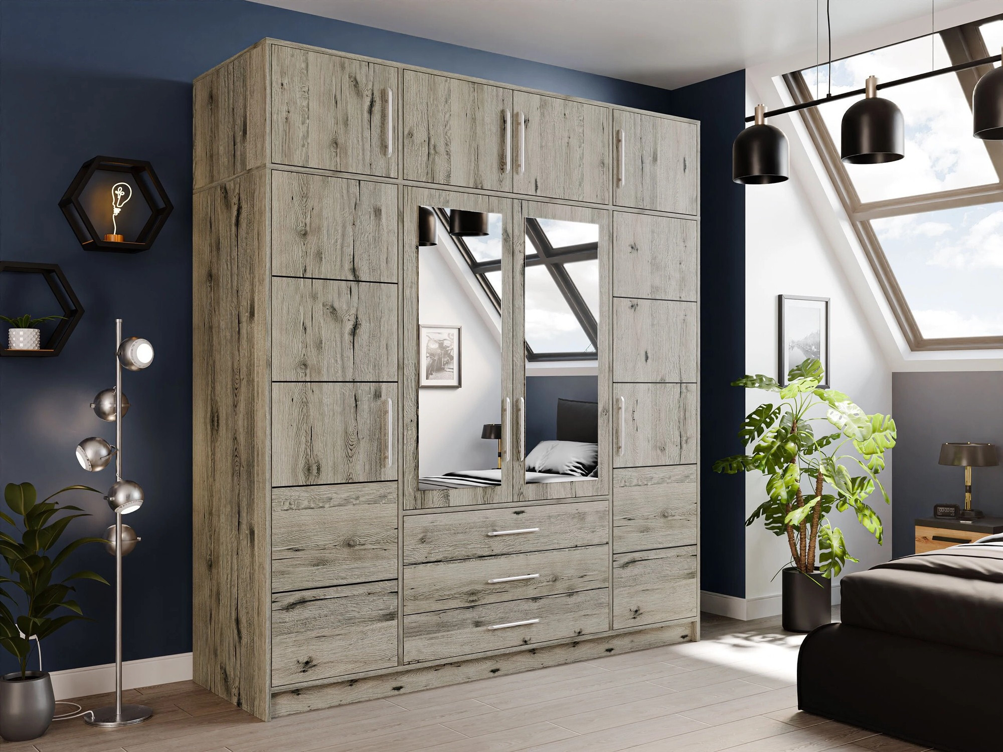 Vaatekaappi Dortivu 147 (Wellington-tammi)