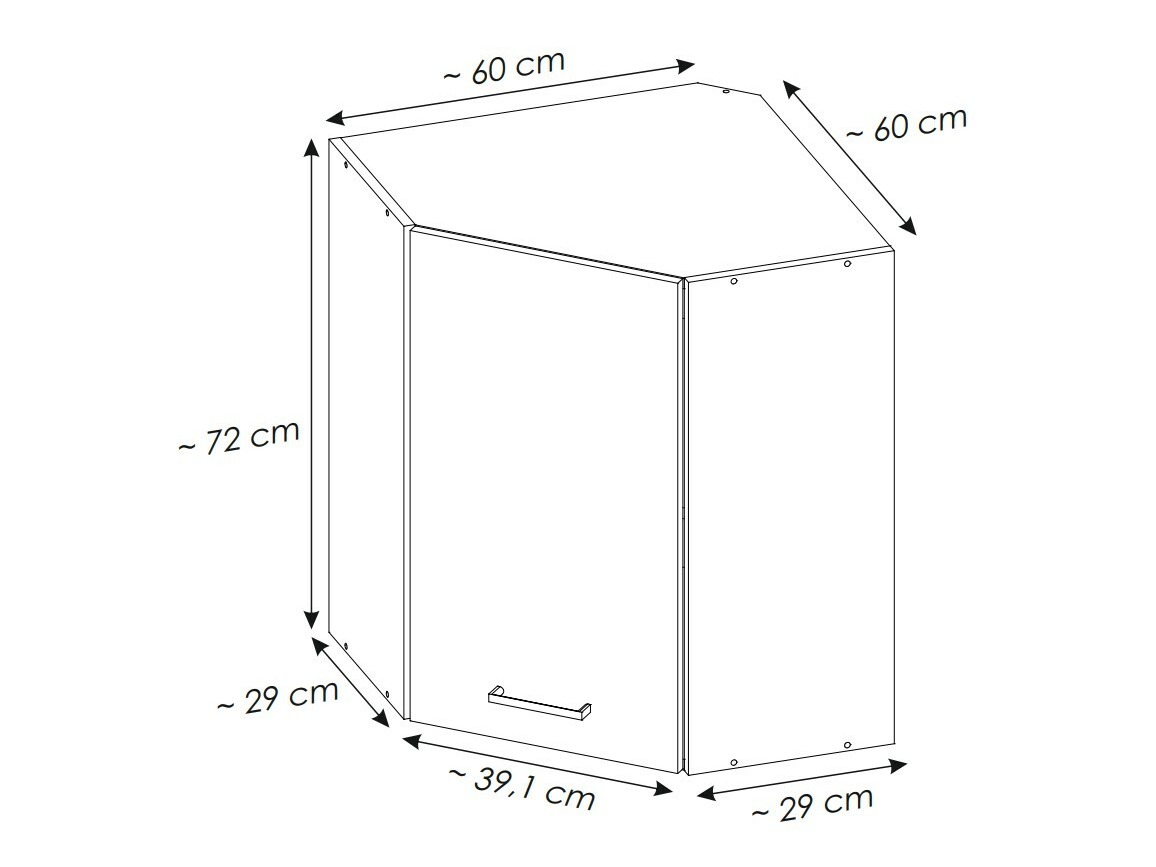 Modulaarinen kulmakaappi seinälle Quti 119