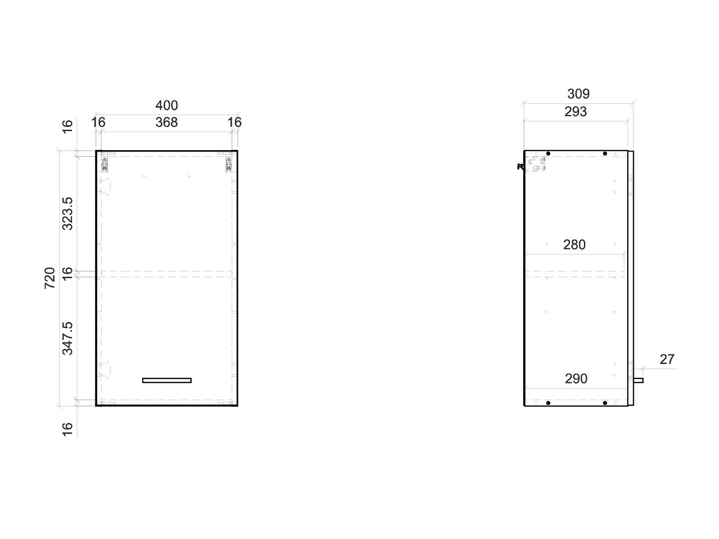 Modulaarinen seinäkaappi Quti 114