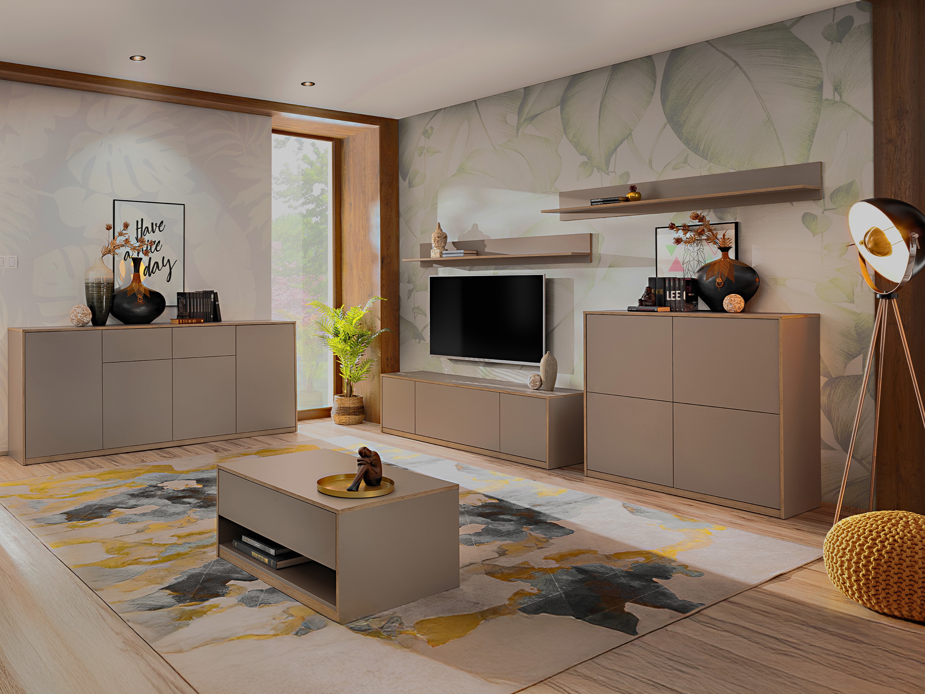 Olohuonesetti Fivetri 110 (Harmaa ruskea)