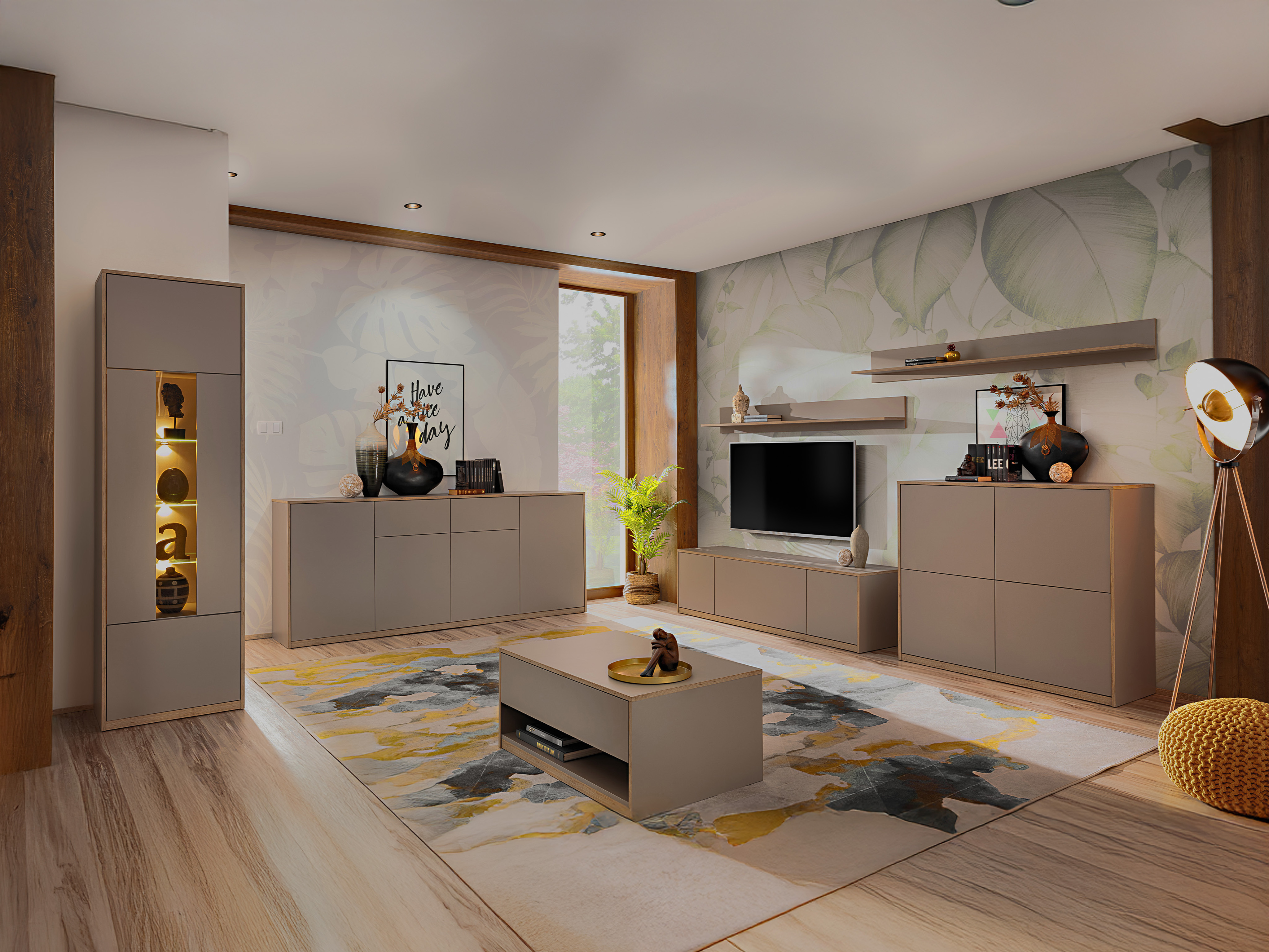 Olohuonesetti Fivetri 110 (Harmaa ruskea)