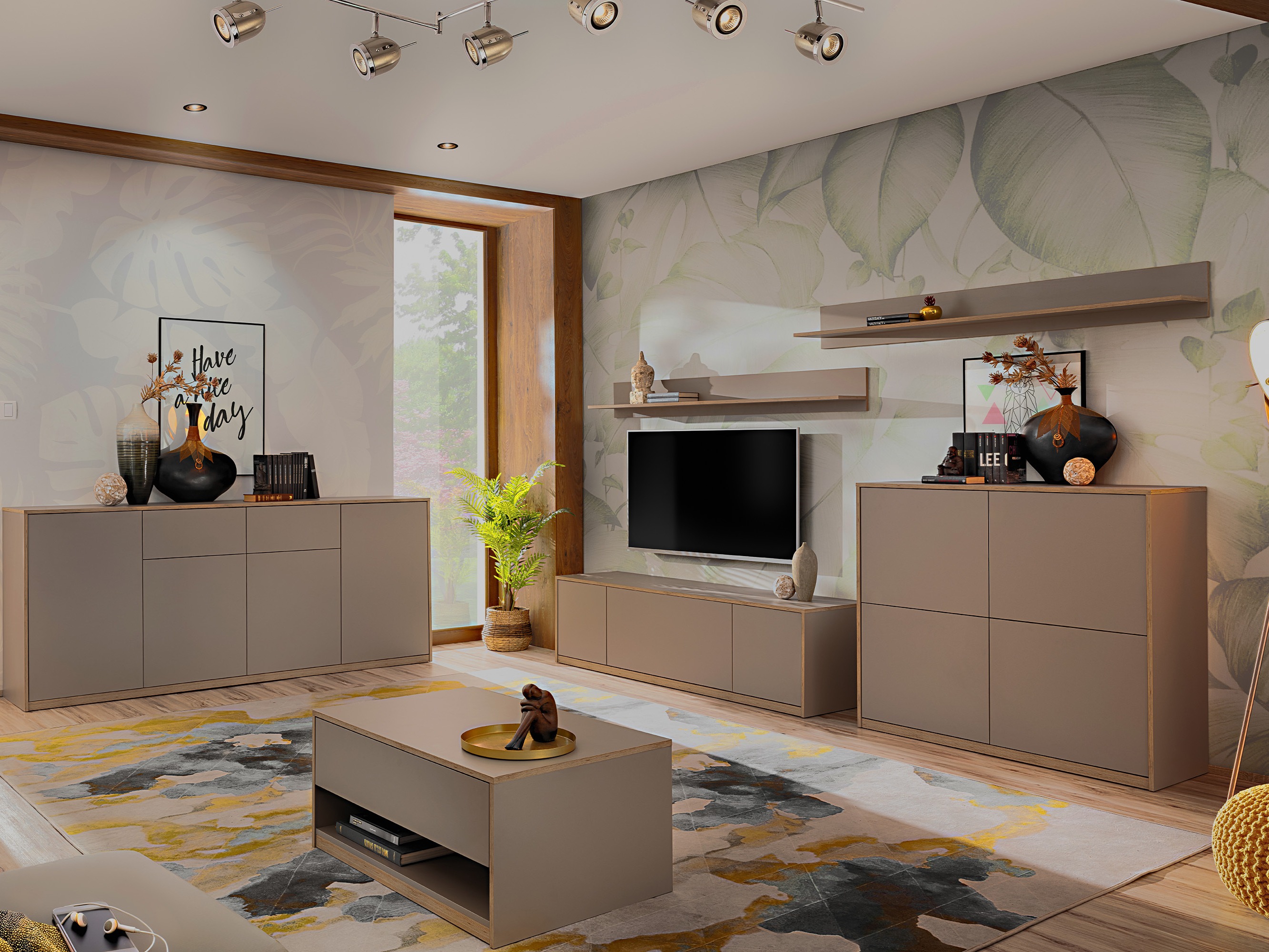 TV-taso Fivetri 105 (Harmaa ruskea)