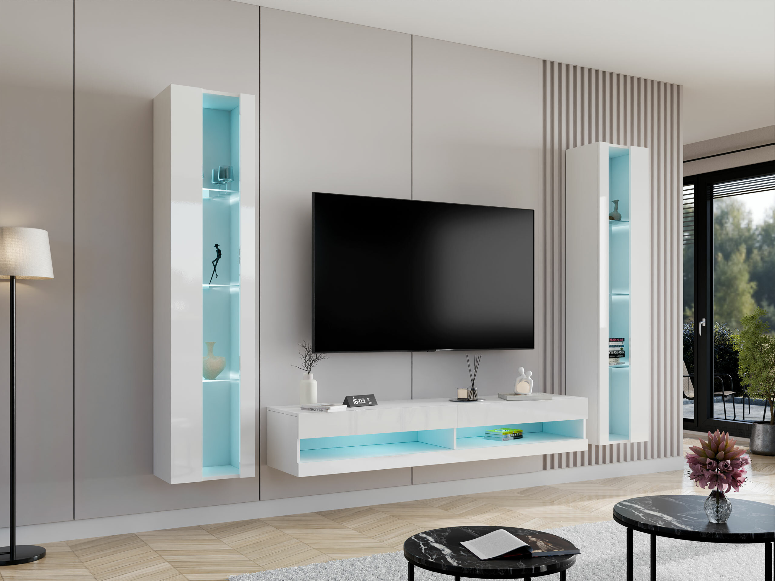 Olohuonesetti Venenou 112 (Valkoinen + Kiiltävä valkoinen)