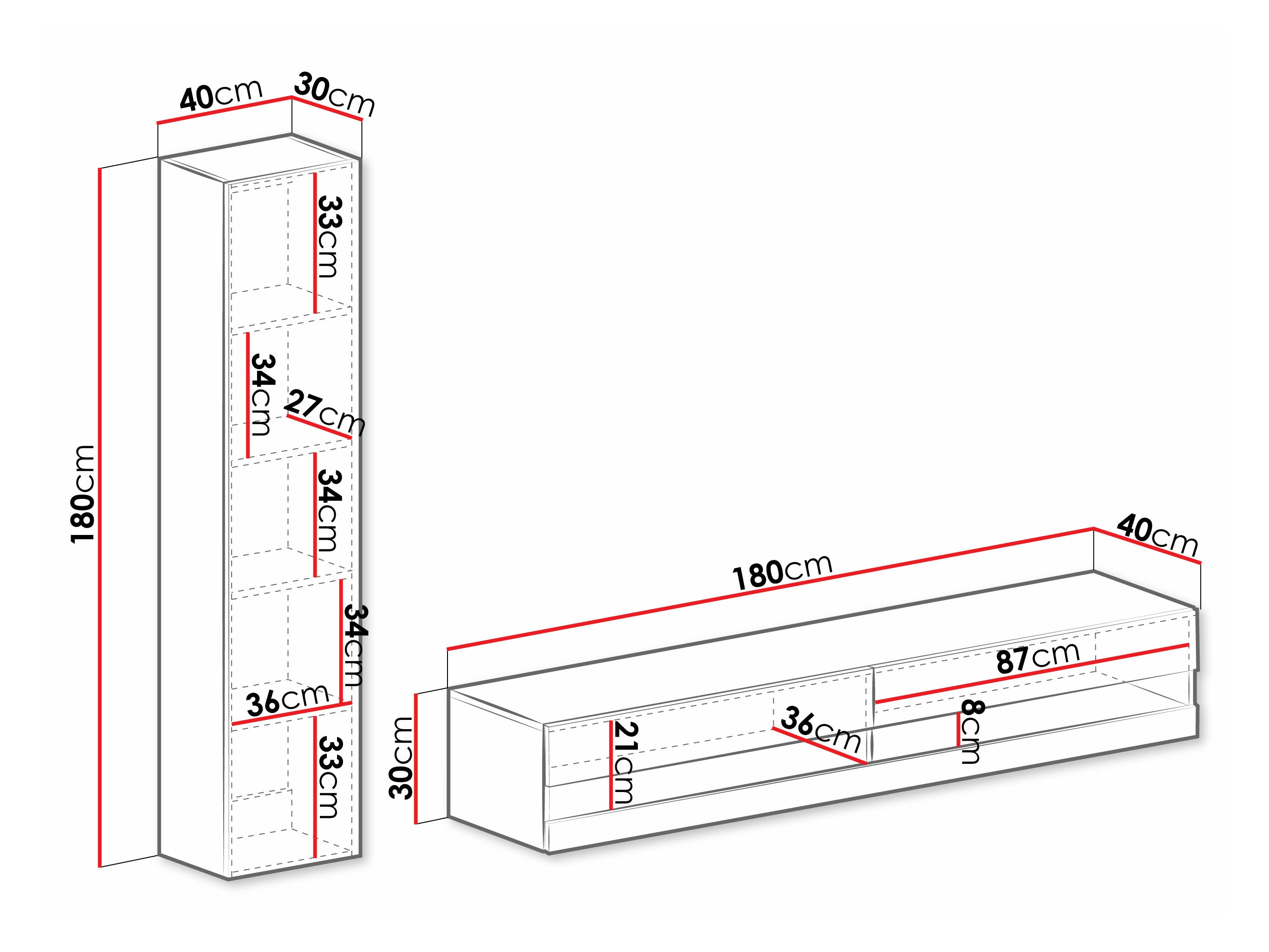 Olohuonesetti Venenou 114 (Musta + Kiiltävä musta)