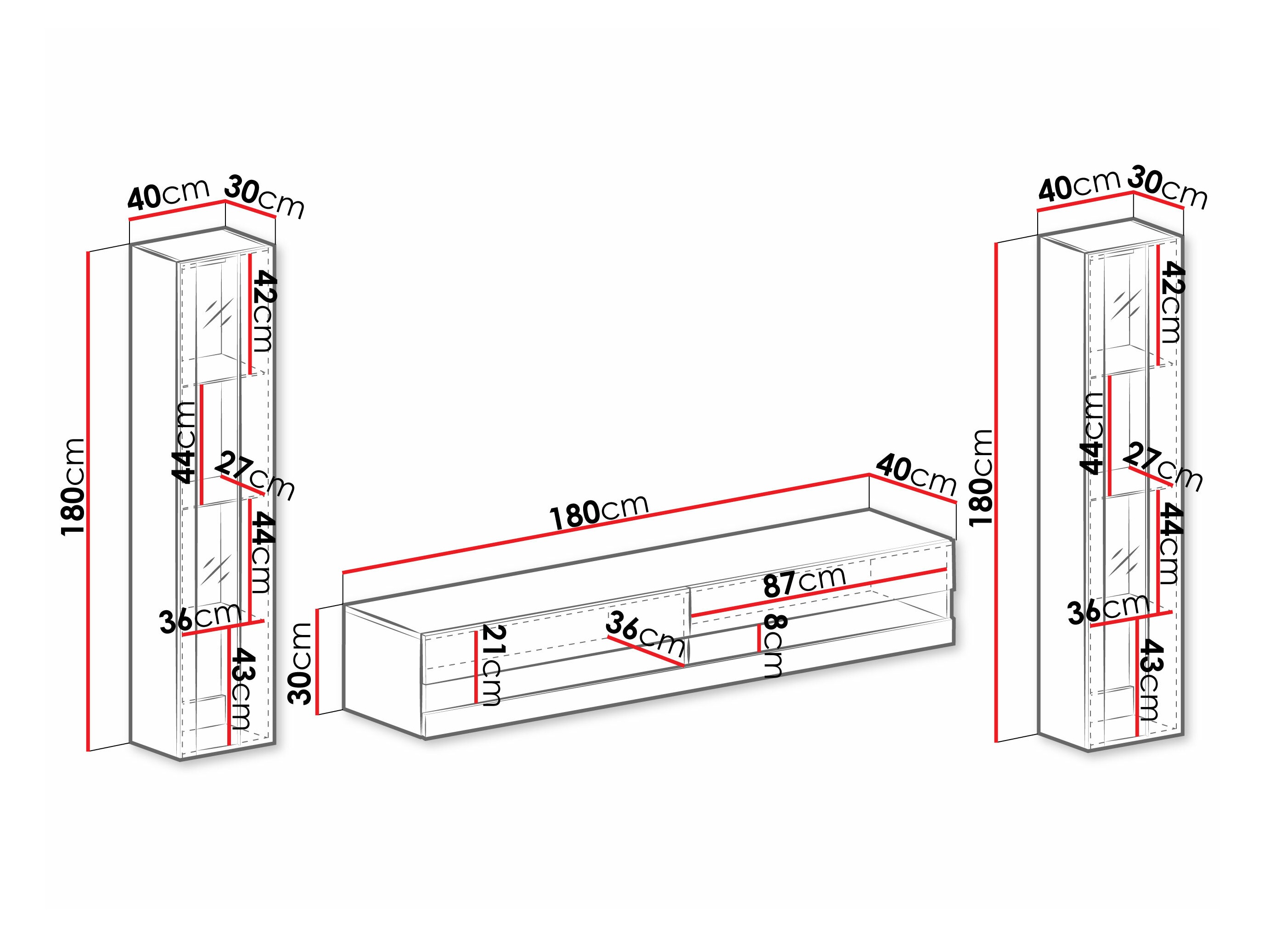 Olohuonesetti Vilrin V (Valkoinen + Kiiltävä valkoinen)