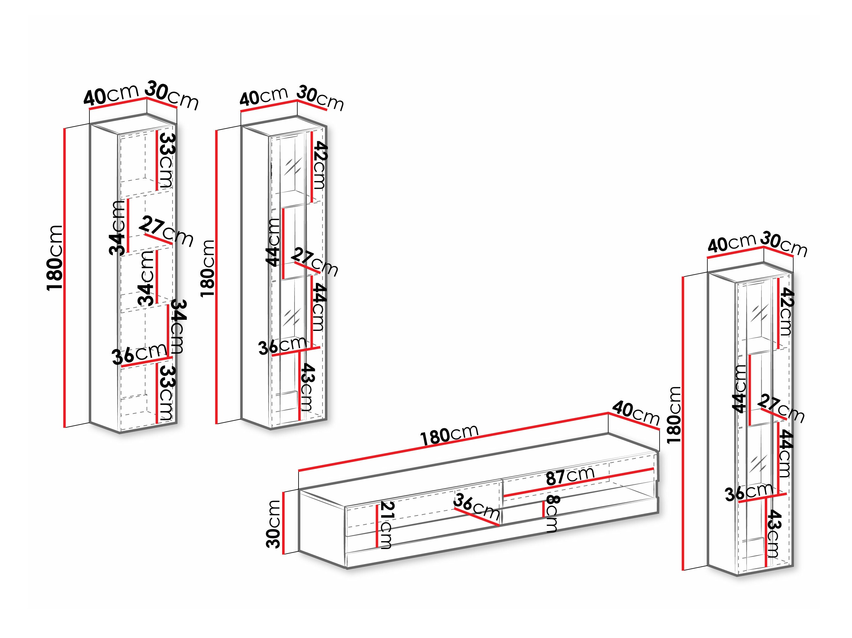 Olohuonesetti Vilrin VII (Valkoinen + Kiiltävä valkoinen)