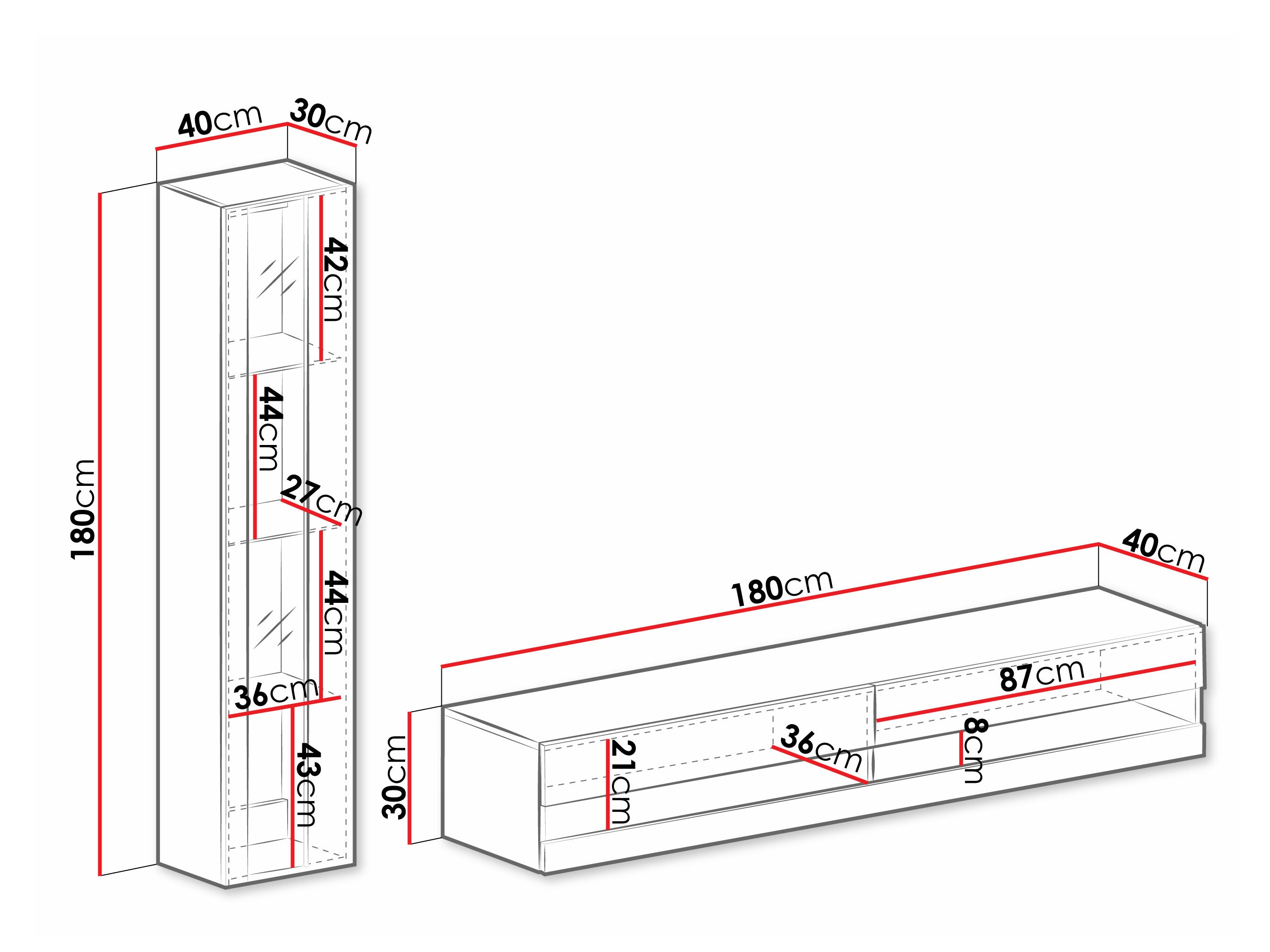 Olohuonesetti Vilrin VIII (Musta + Kiiltävä musta)