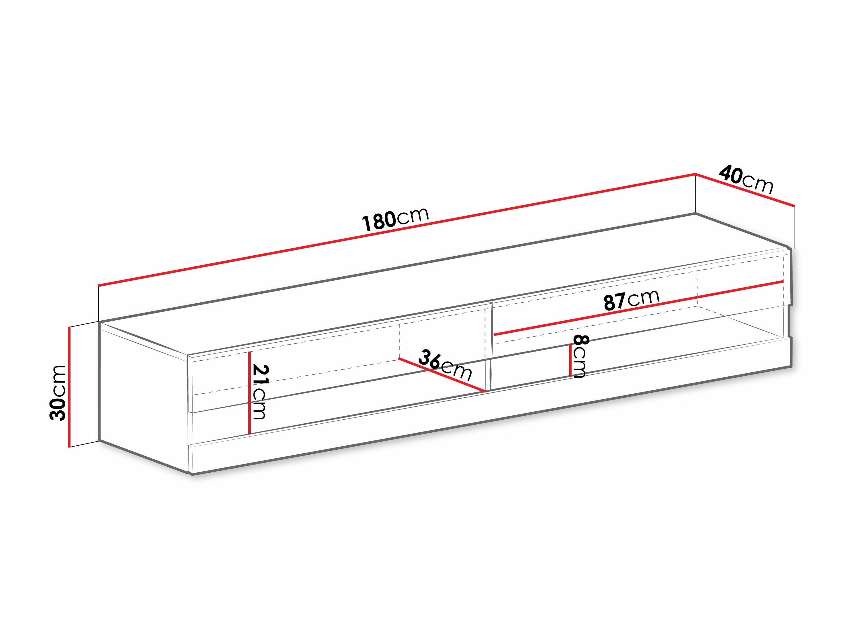 TV-taso Venenou 120 (Valkoinen + Kiiltävä valkoinen)