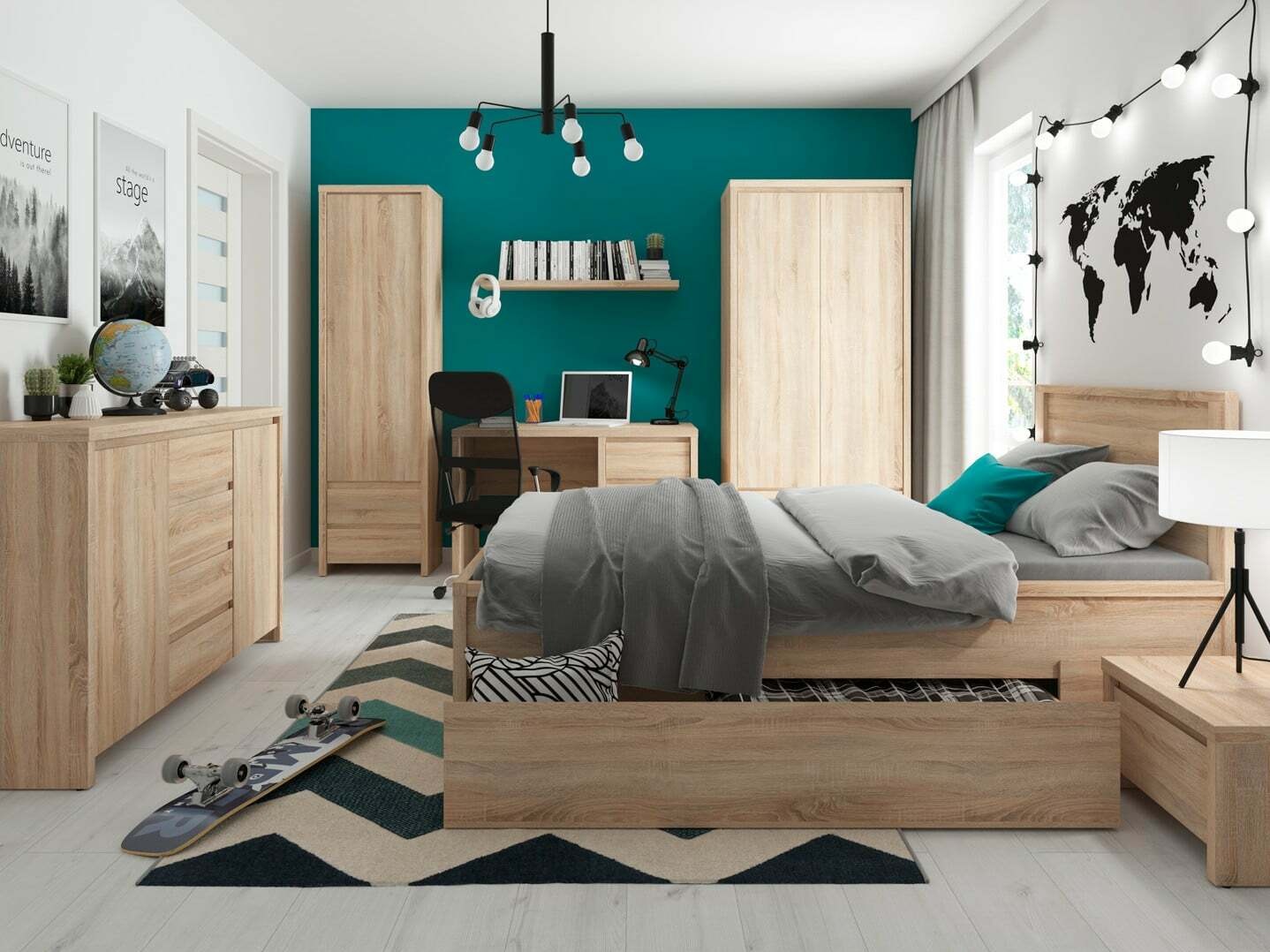 Vuodevaatelaatikko Nolroma 132 (Sonoma-tammi)