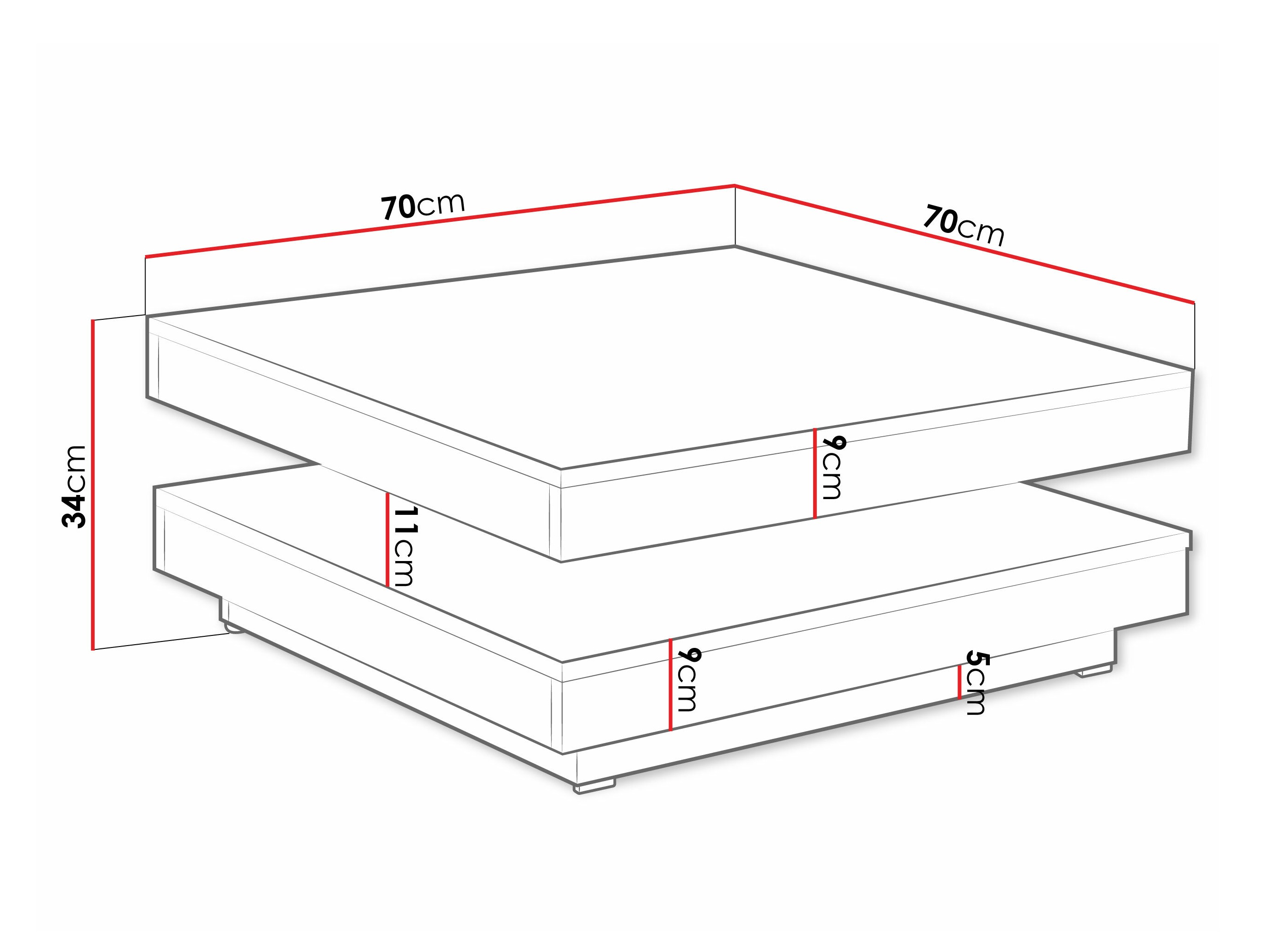 Muunnettava sohvapöytä Comfivo Pisces (Wotan tammi + Valkoinen)