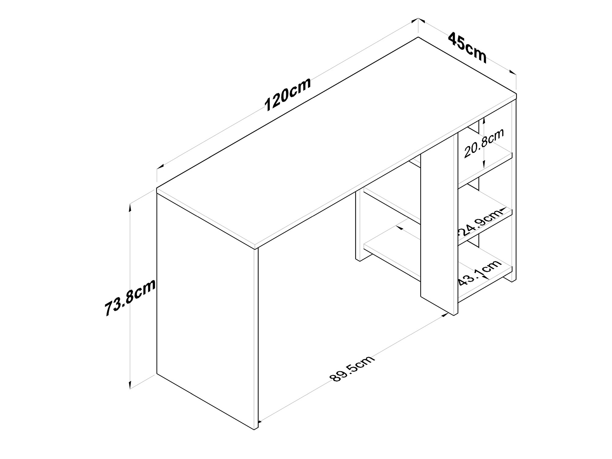 Työpöytä Catdelu 109 (Valkoinen + Pähkinä)