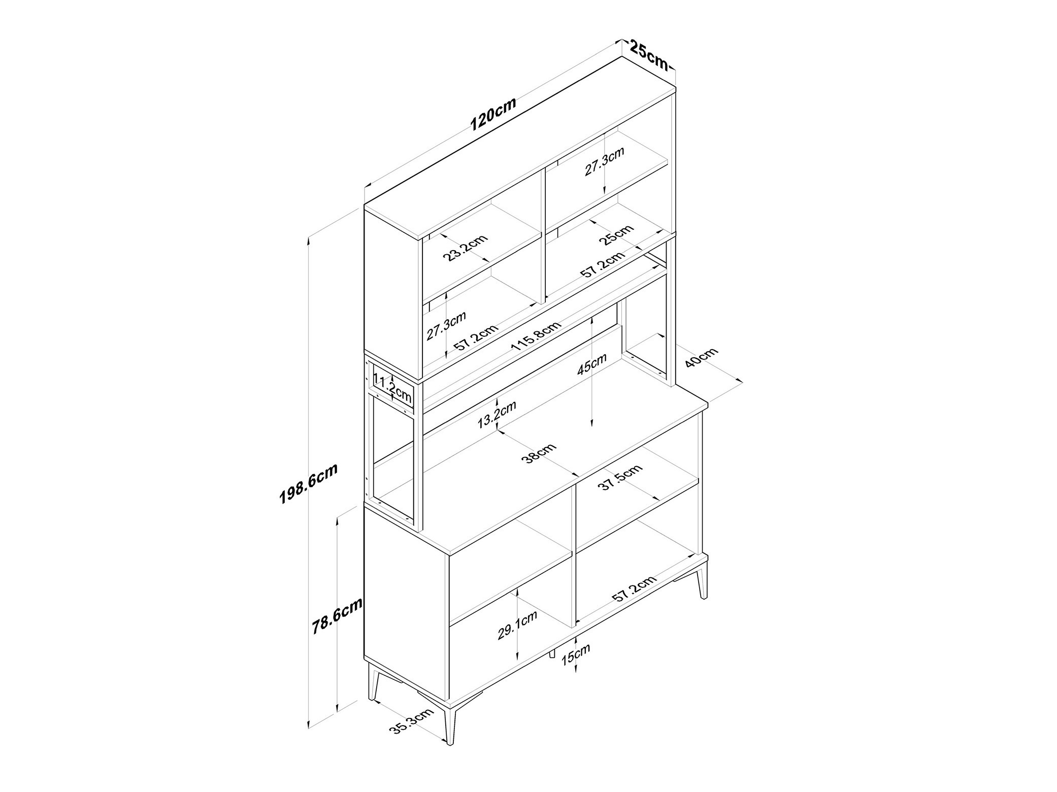 Monikäyttöinen huonekalu Kailua 2678 (Valkoinen)