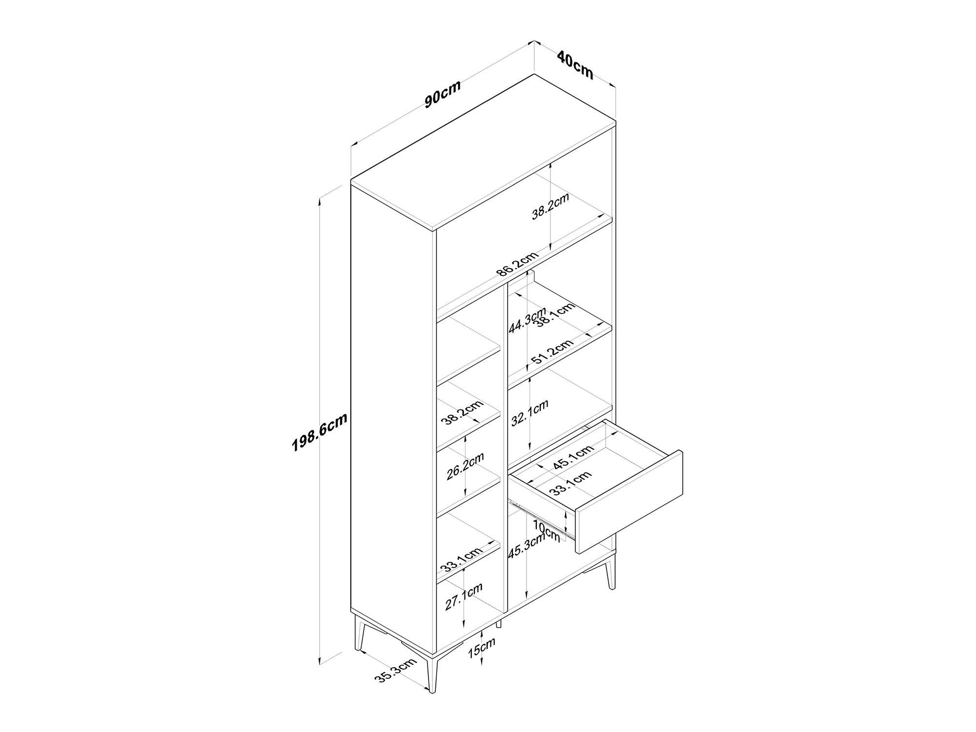 Monikäyttöinen huonekalu Asheboro 188